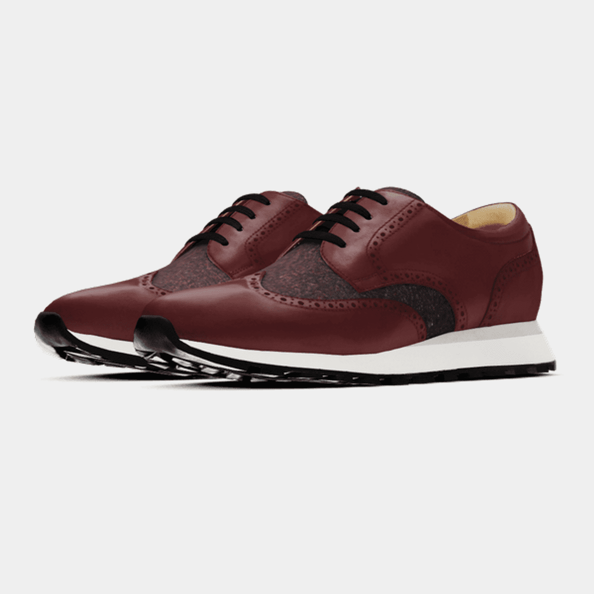 Printed Burgundy Platform Sneakers