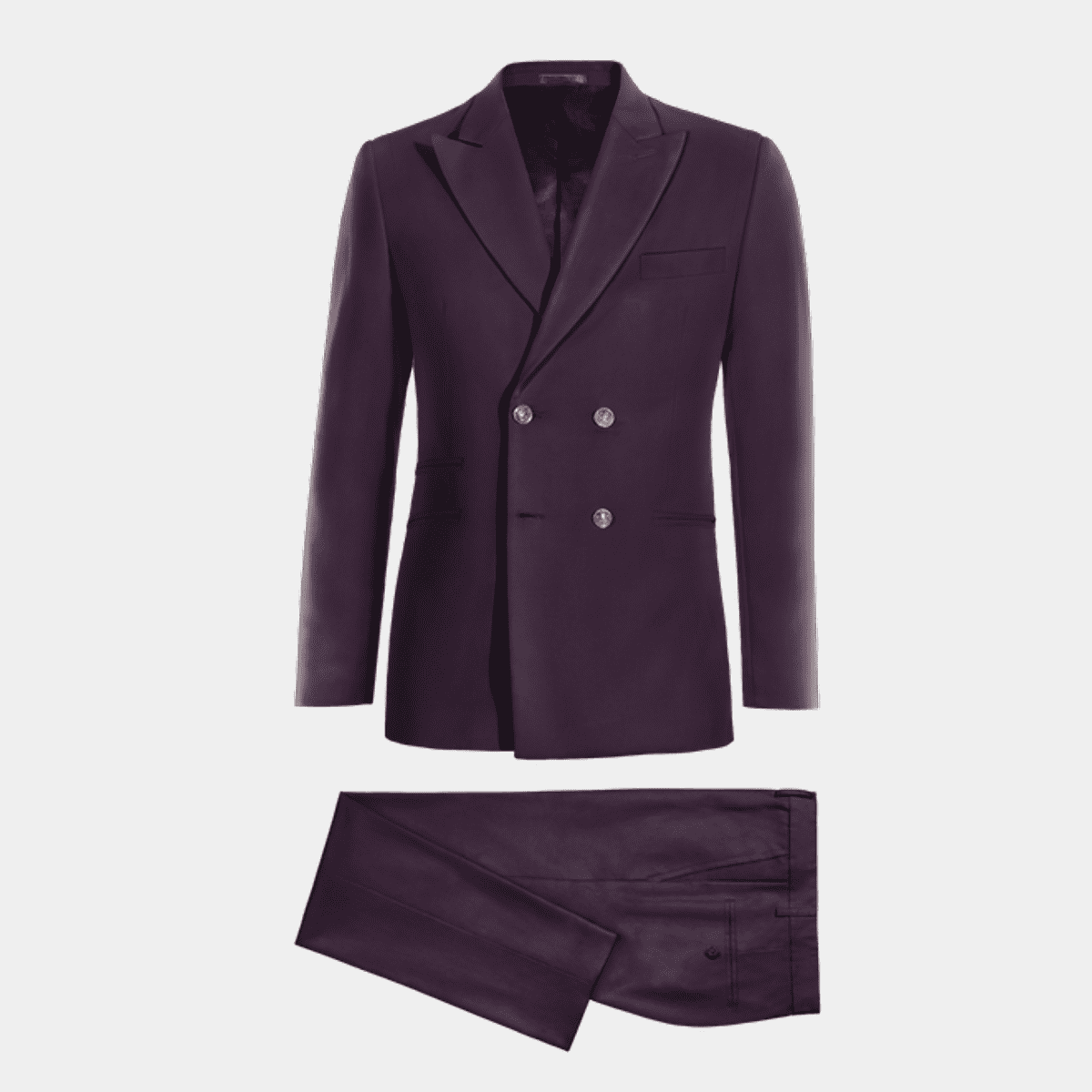 Dark purple double-breasted Suit
