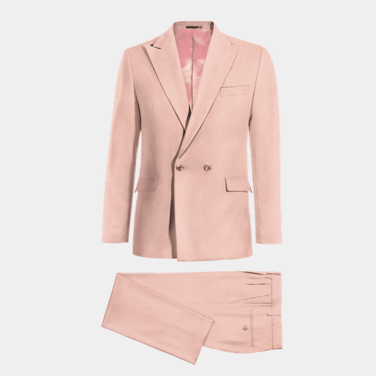 Solapa Ropa Traje cruzado elástico rosa con solapa en pico