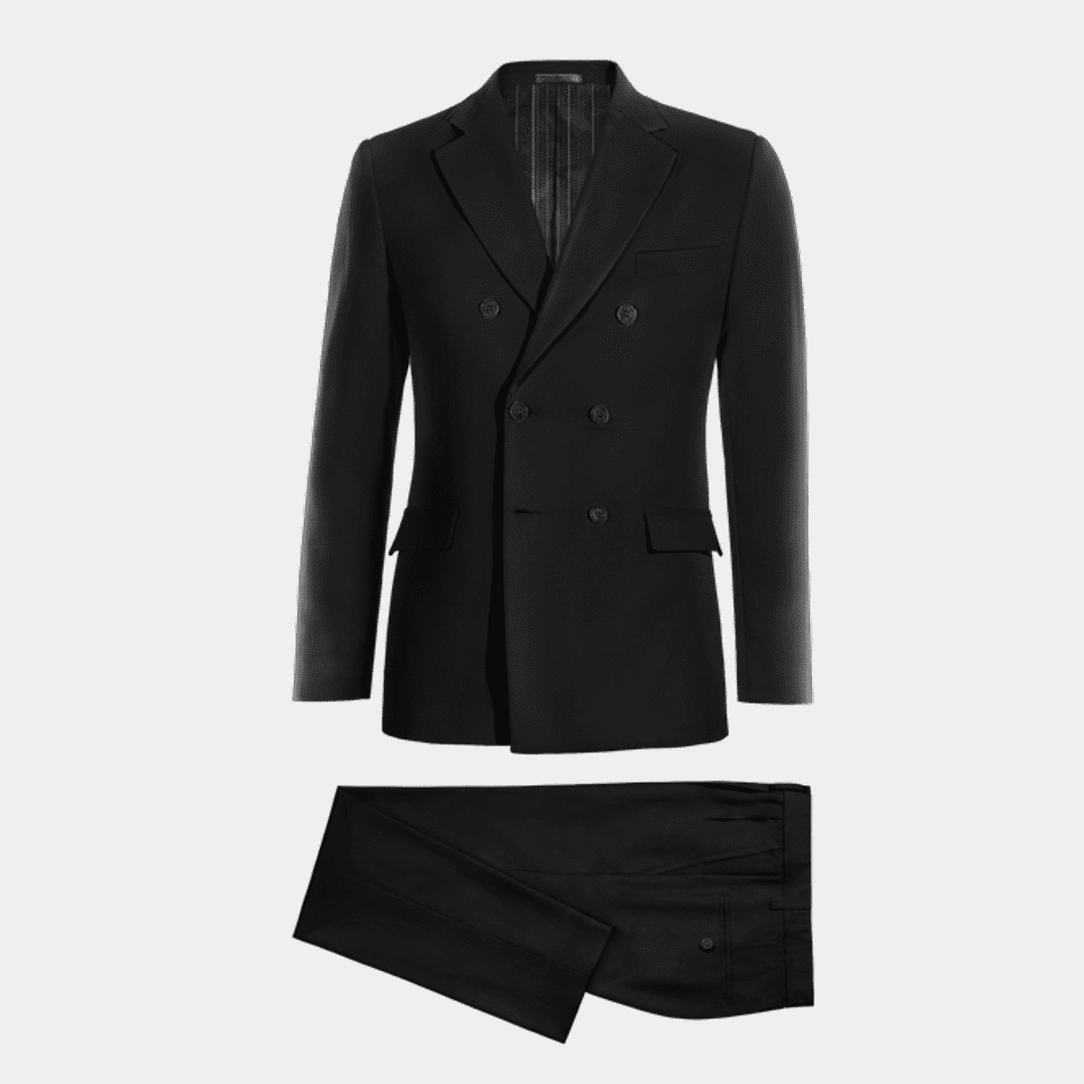 Women's Double-Breasted Pant Suit, 100% Wool Super 120s