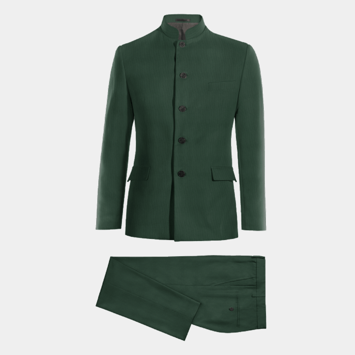 Forest green super 100s mandarin Suit