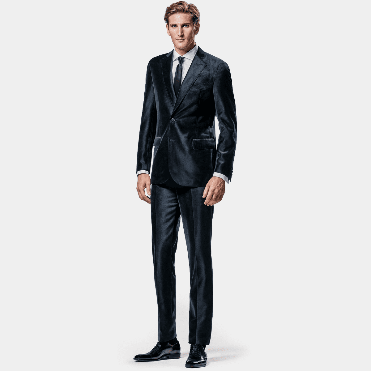 Navy blue velvet limited edition Suit
