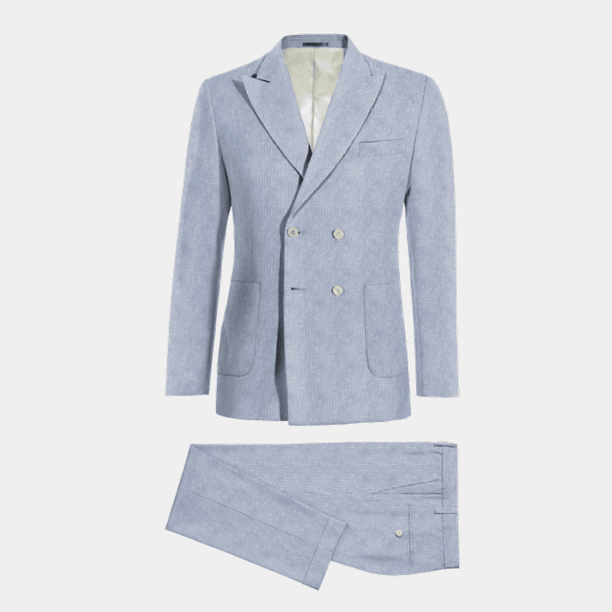 Modern Fit Summer 2 Piece 2 Button Suit Striped Seersucker Black MSS-1