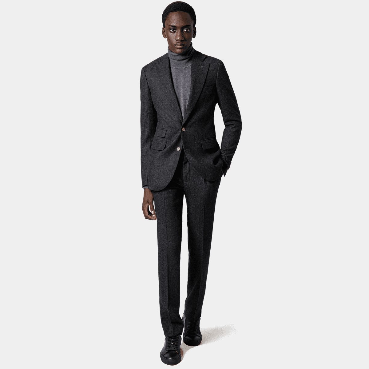 Charcoal herringbone tweed Suit