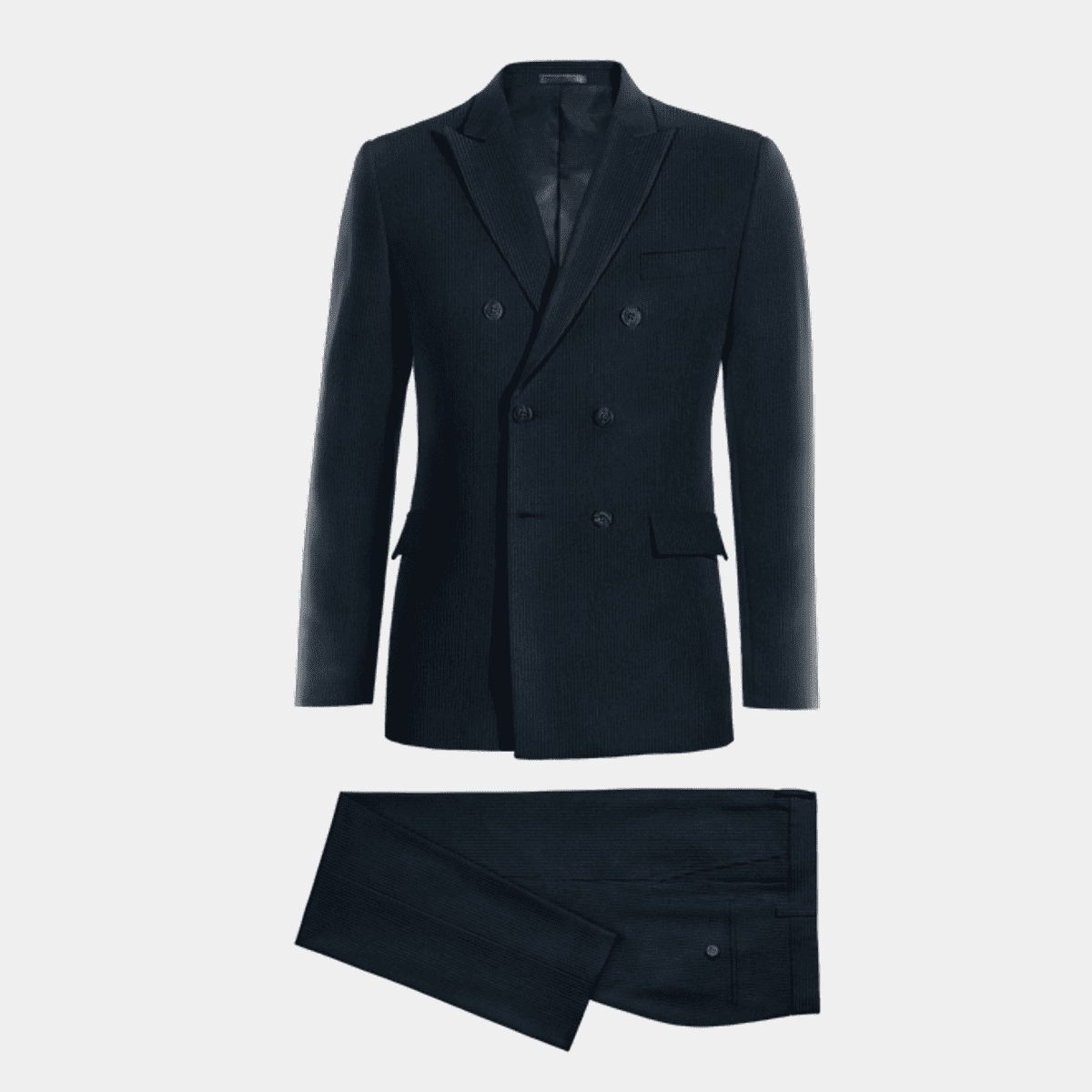 Blue corduroy double-breasted Suit