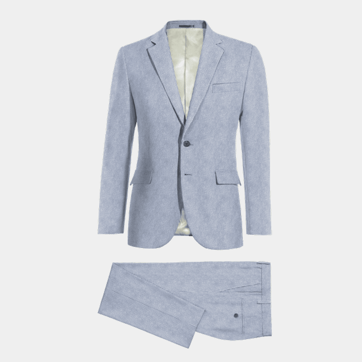 Costume Homme 2 Pièces Bleu – Ensemble Slim Fit Col V Poches, Manches Longues + Pantalon Confort – Idéal Mariage, Travail, Soirée Ou Loisir Grande Taille