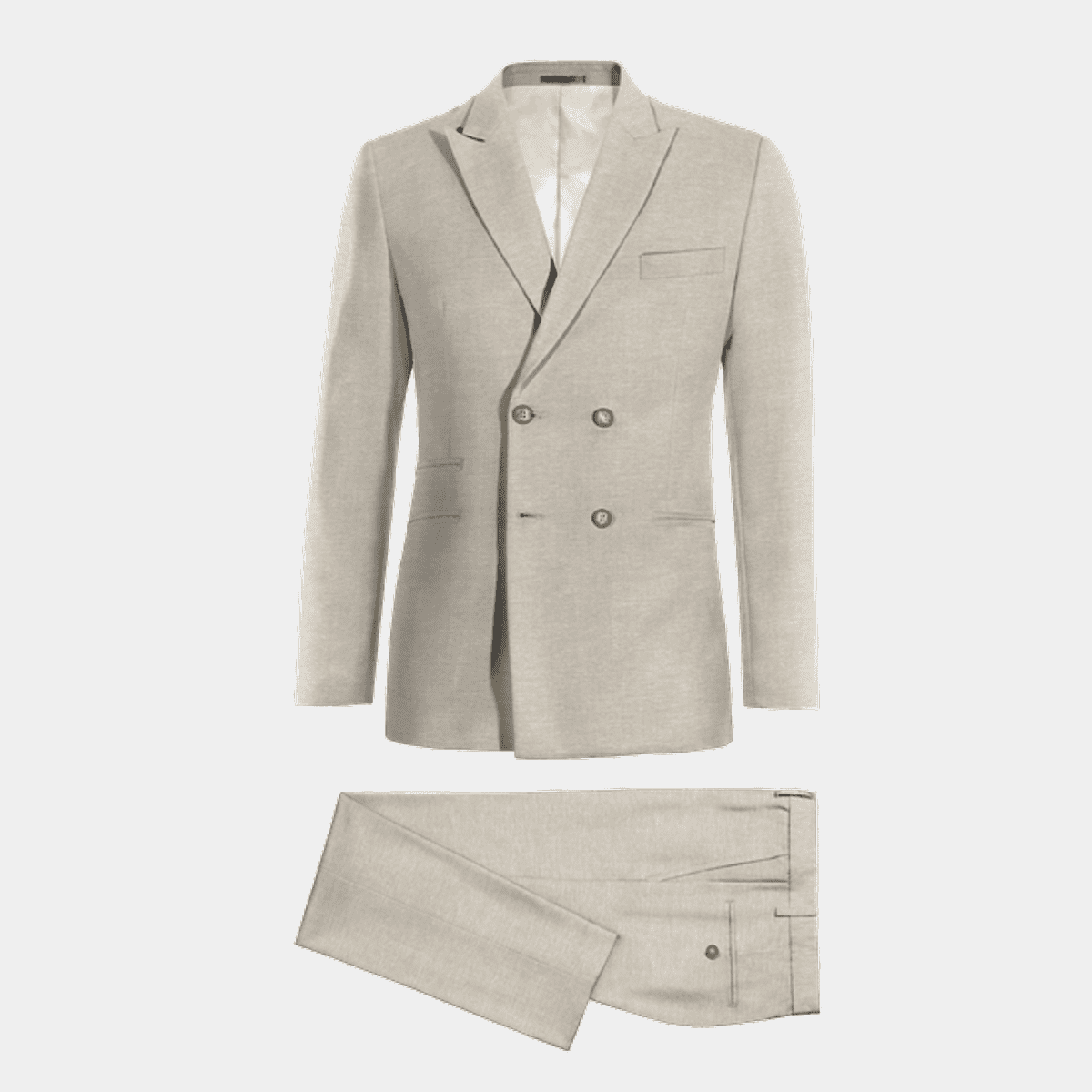Costume homme croisée beige stretch