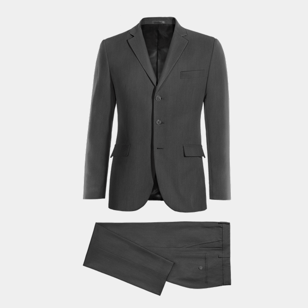 3 button grey suit