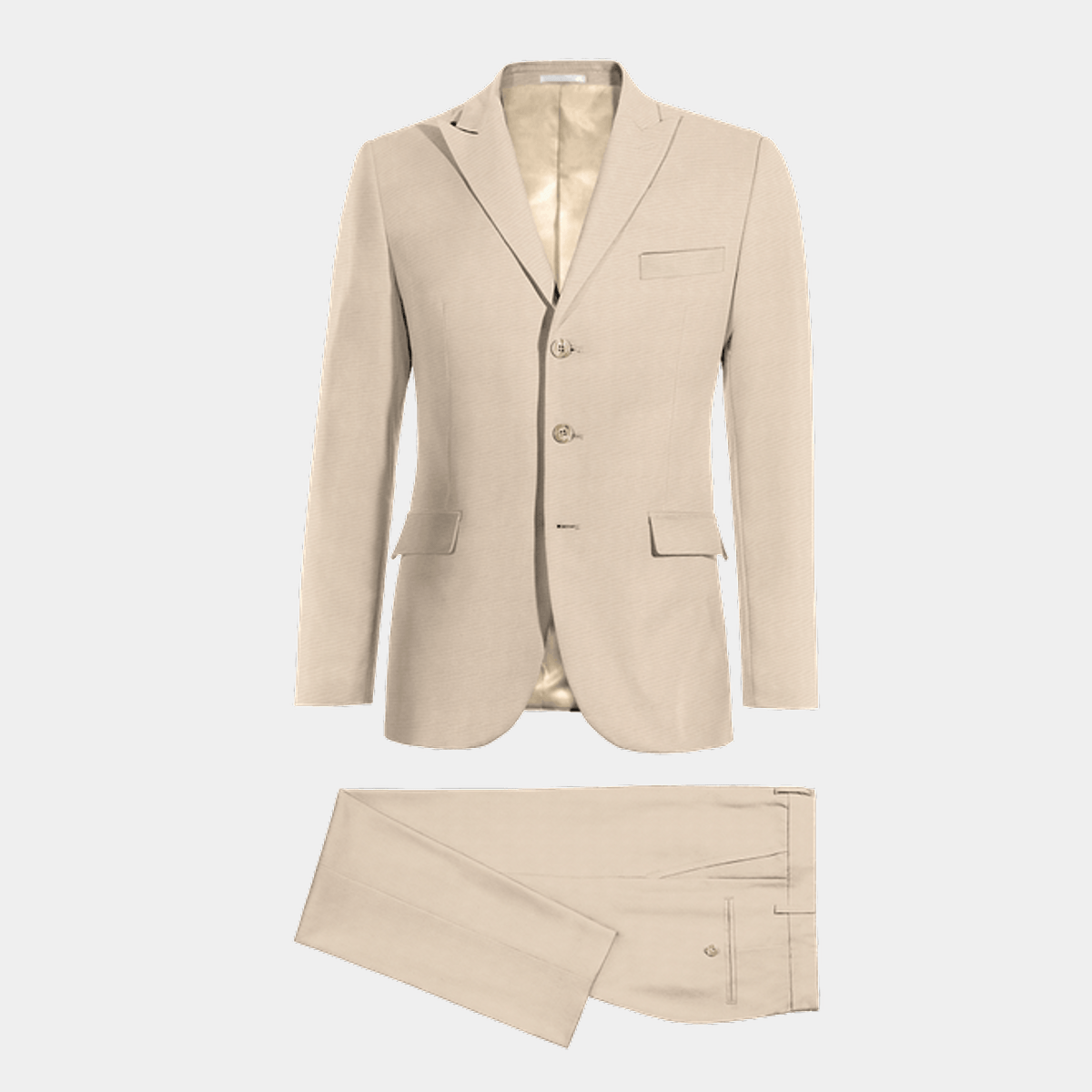 Cream super 100s peak lapel Suit