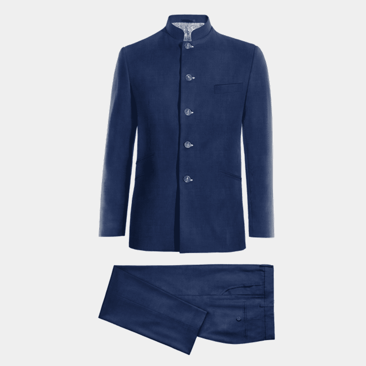 Cobalt Blue Long Collared Waistcoat  Co-ord Suit main image 0