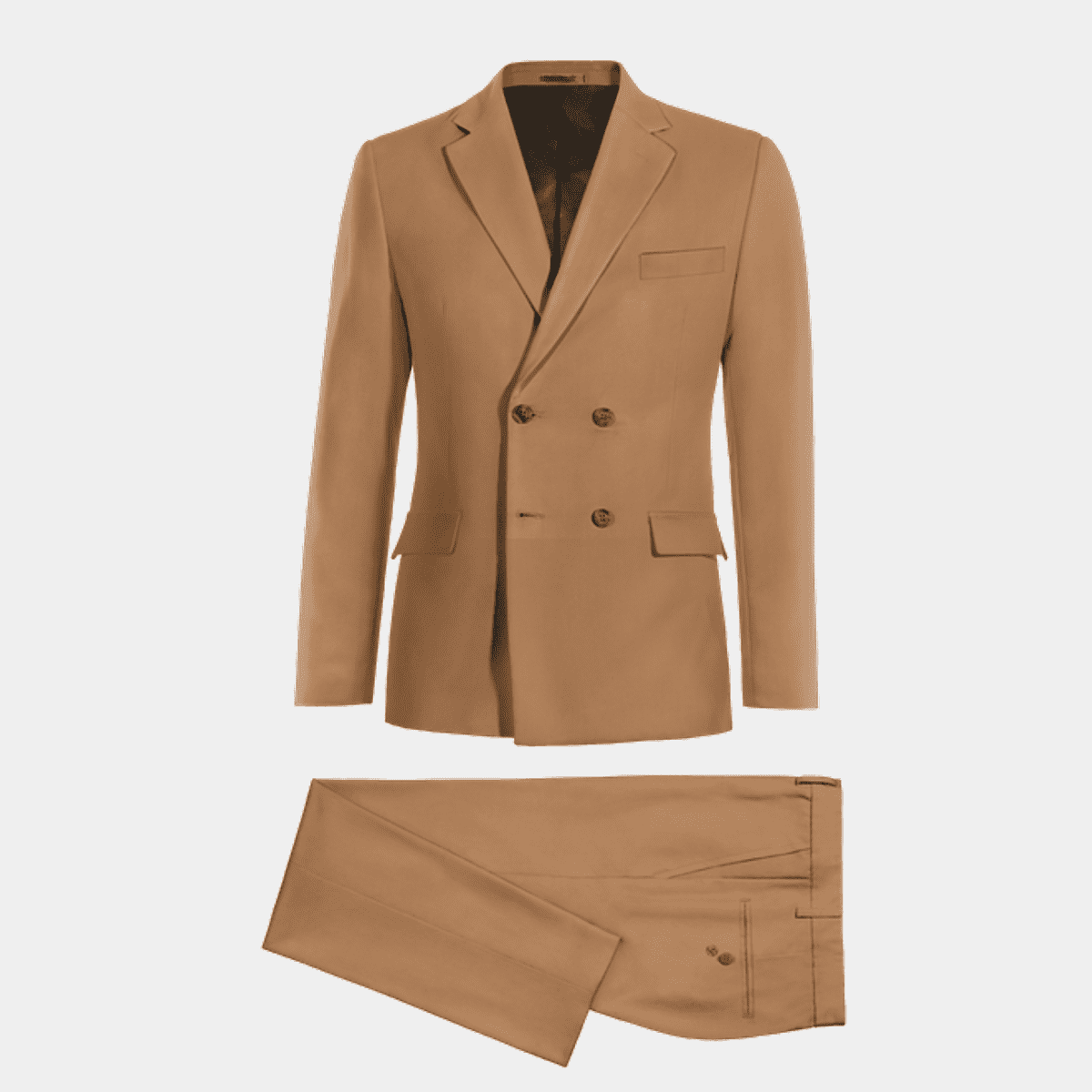 Camel stretch double-breasted Suit