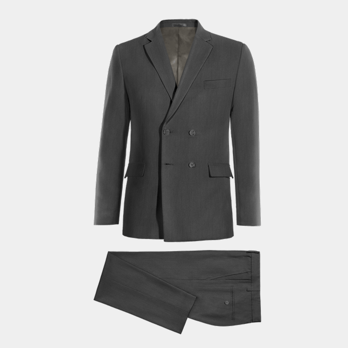 double breasted suit dark grey