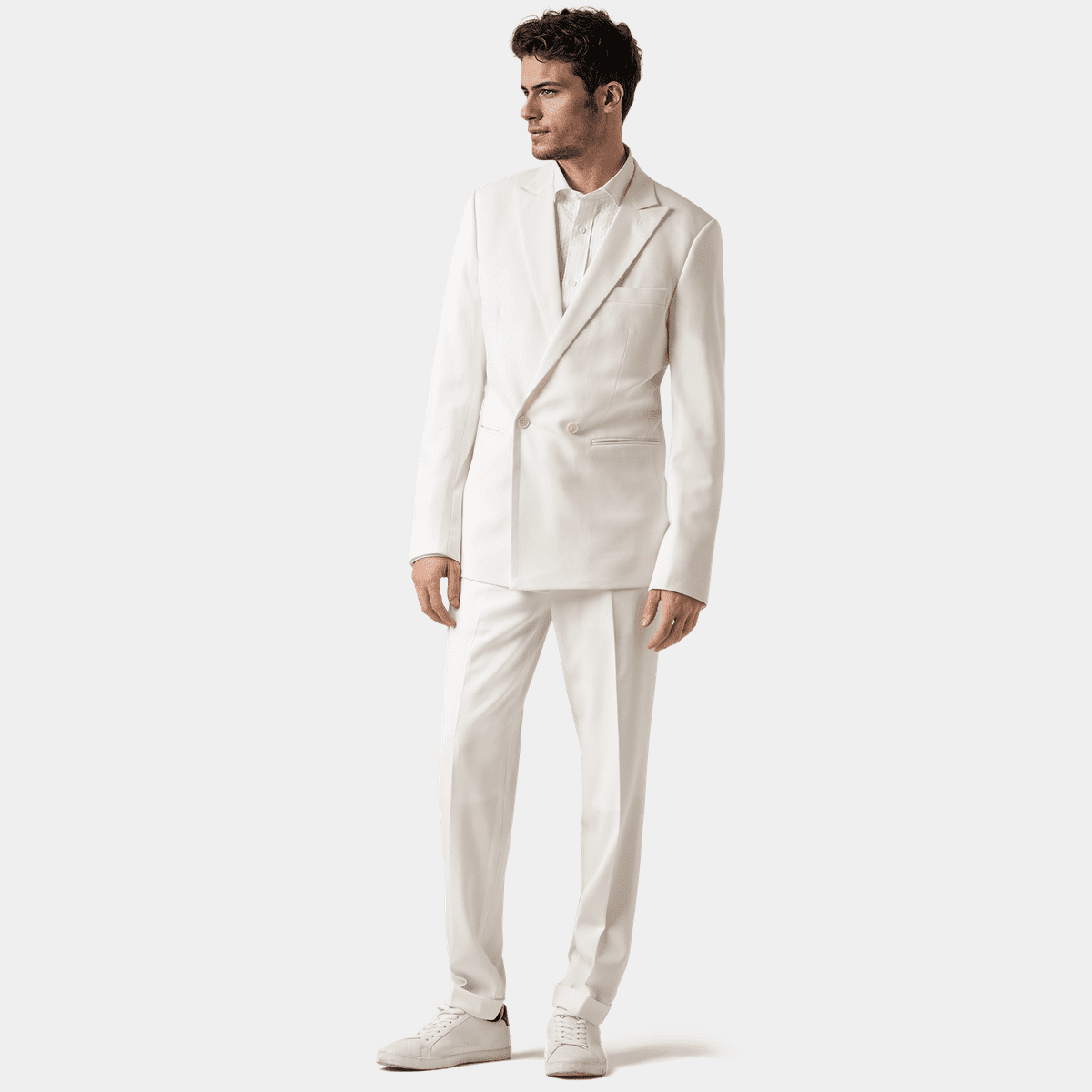Off-white super 100s double-breasted Suit