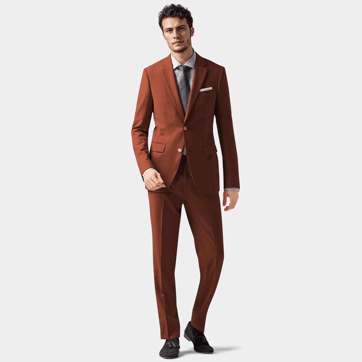 Burnt orange suit jacket online