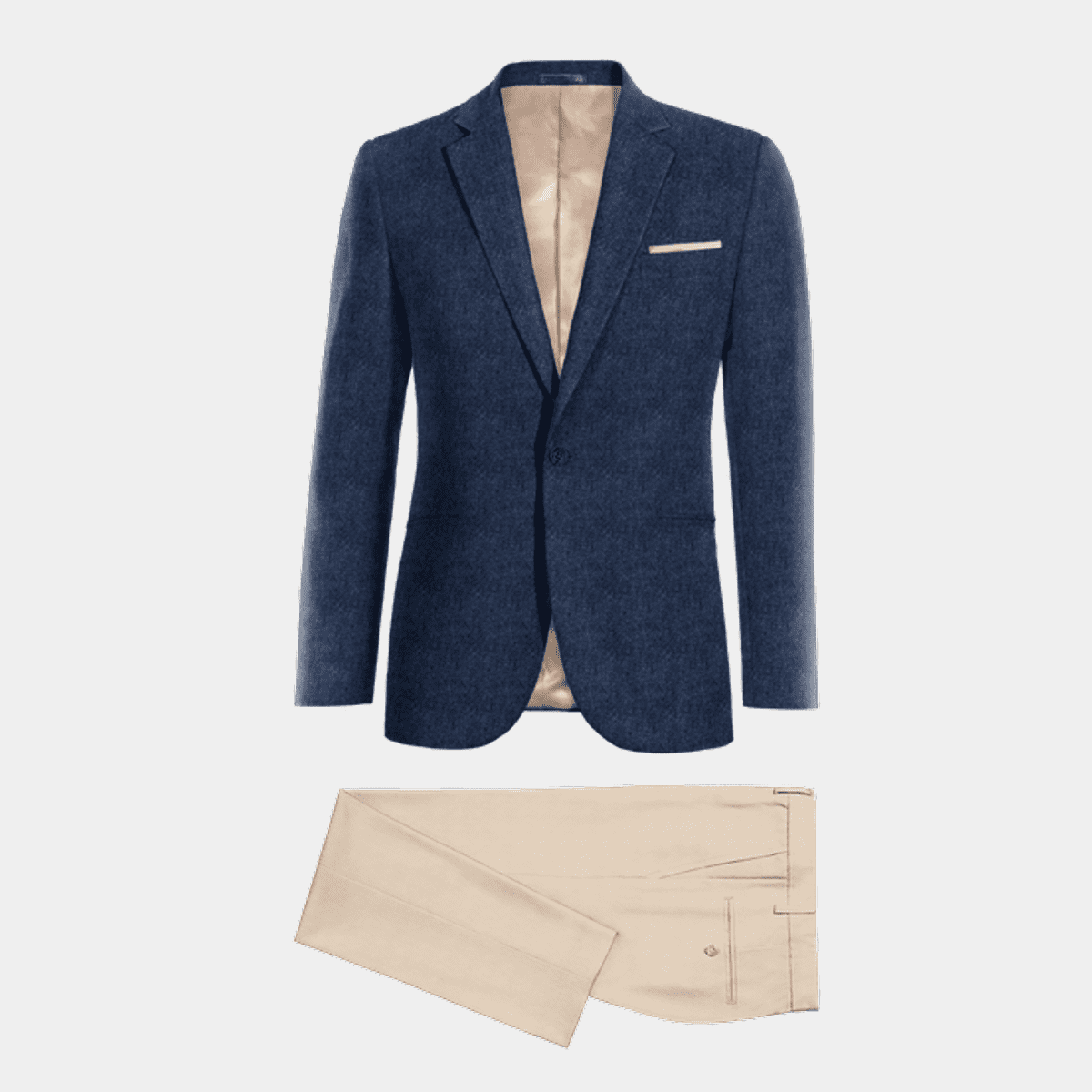 Navy Herringbone Tweed Lapel Vest, 80% Wool