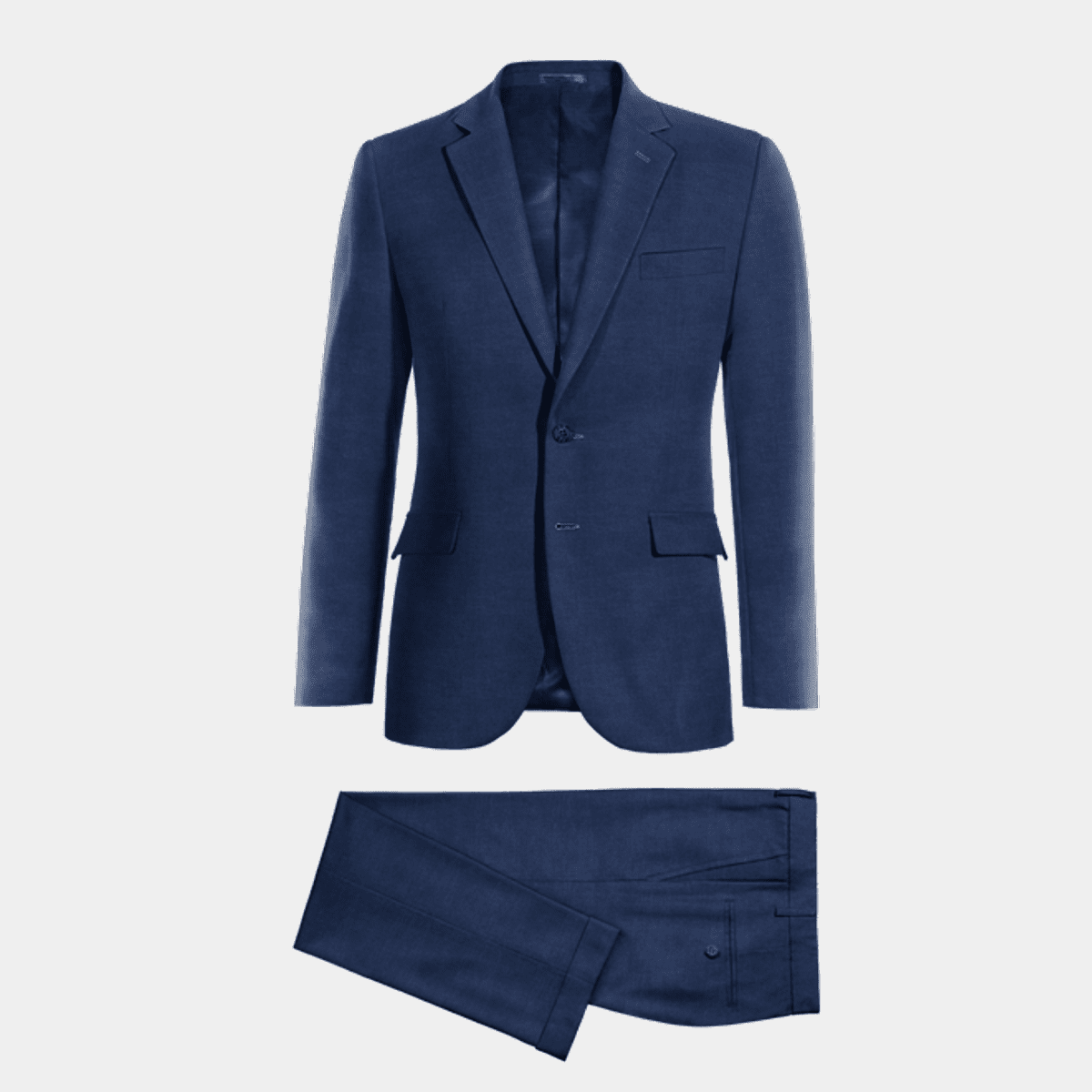 Blue Cotton-Linen Wedding Suit