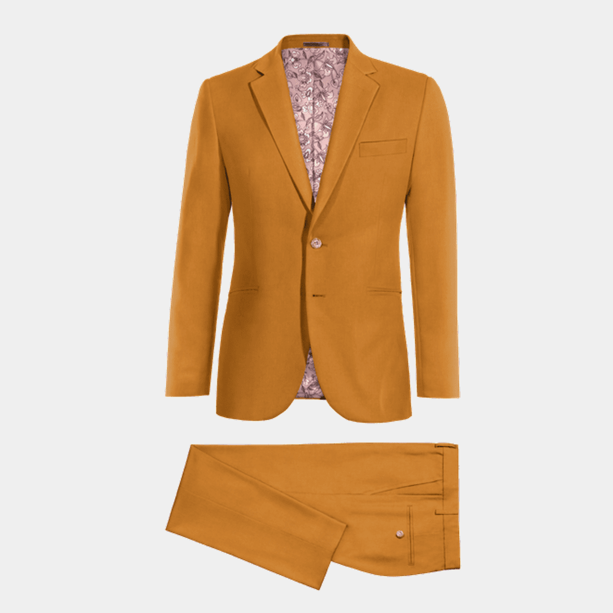 Gold lightweight linen slim fit Suit