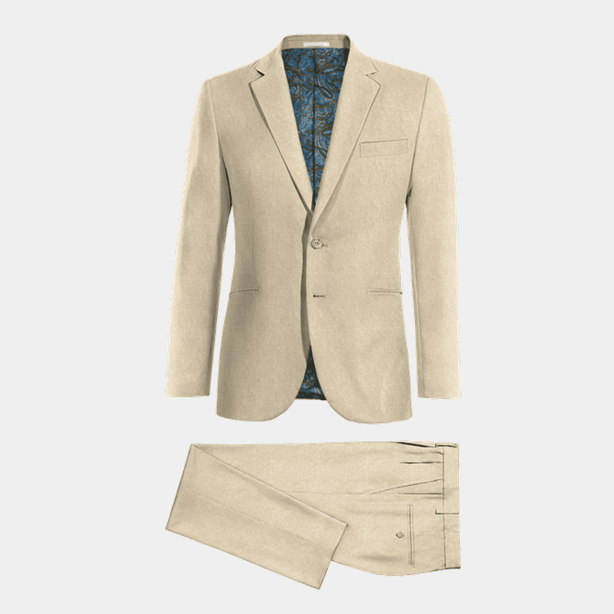 Geometric Work on Light Beige Suit