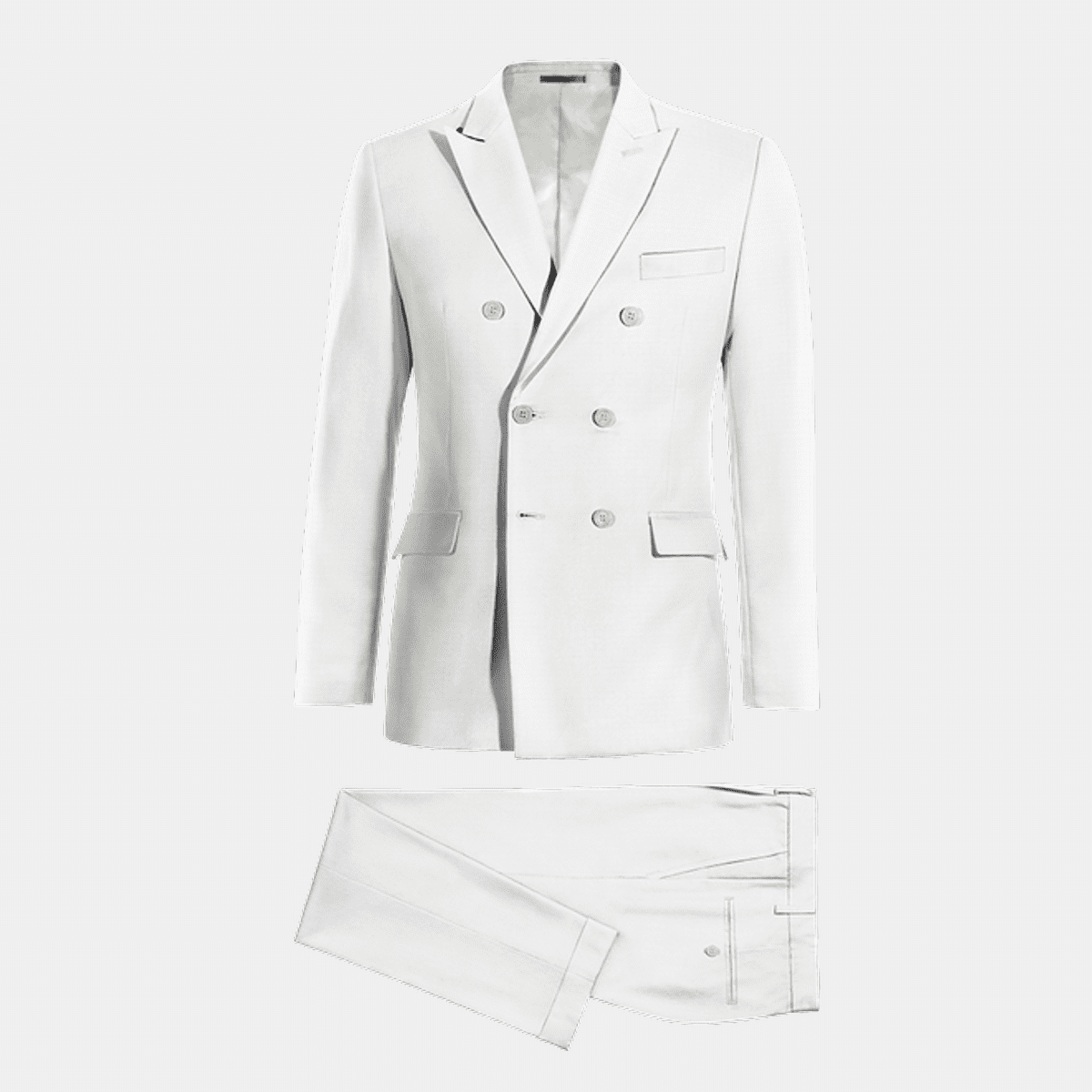 Traje cruzado blanco roto super 100s