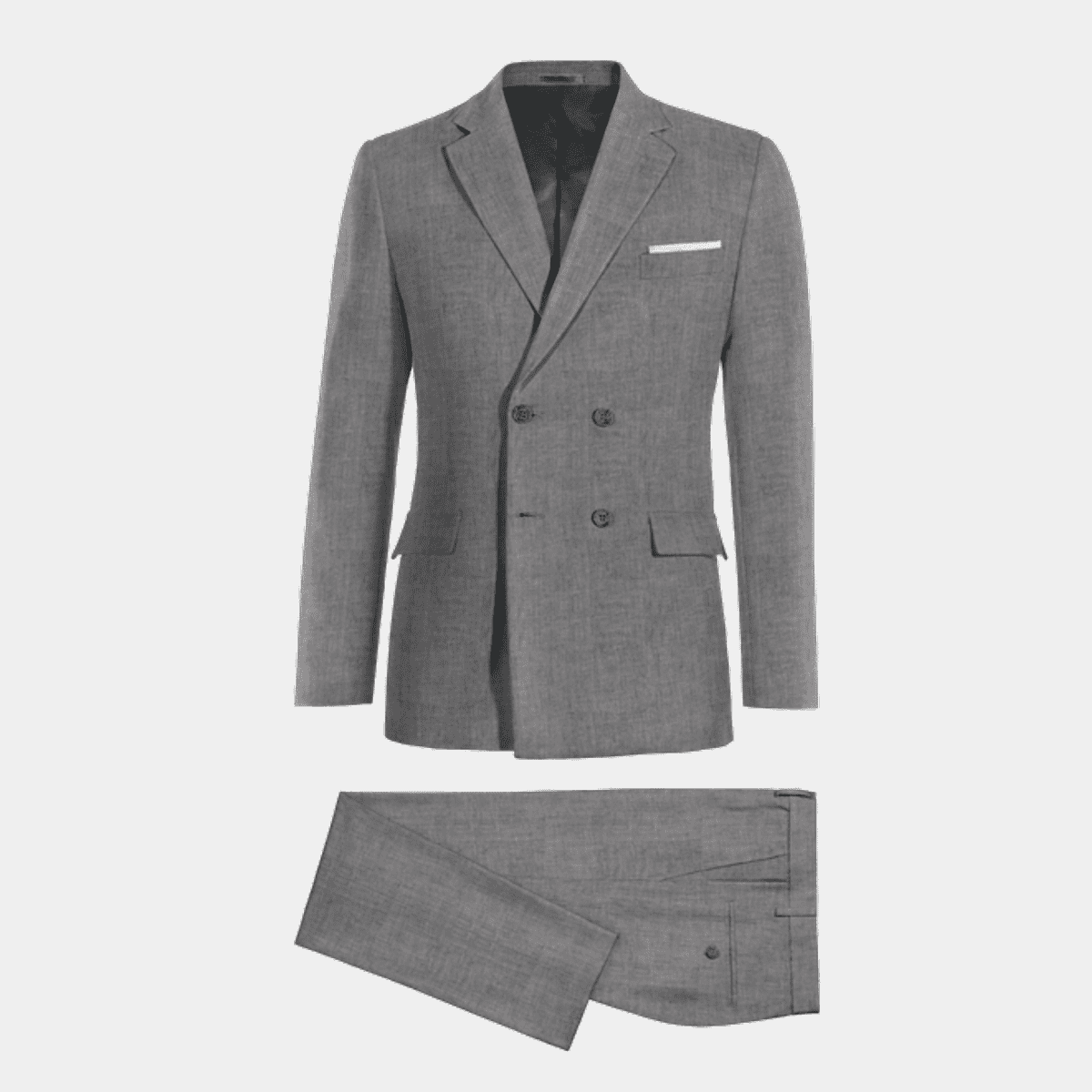 Grey Linen double-breasted Suit