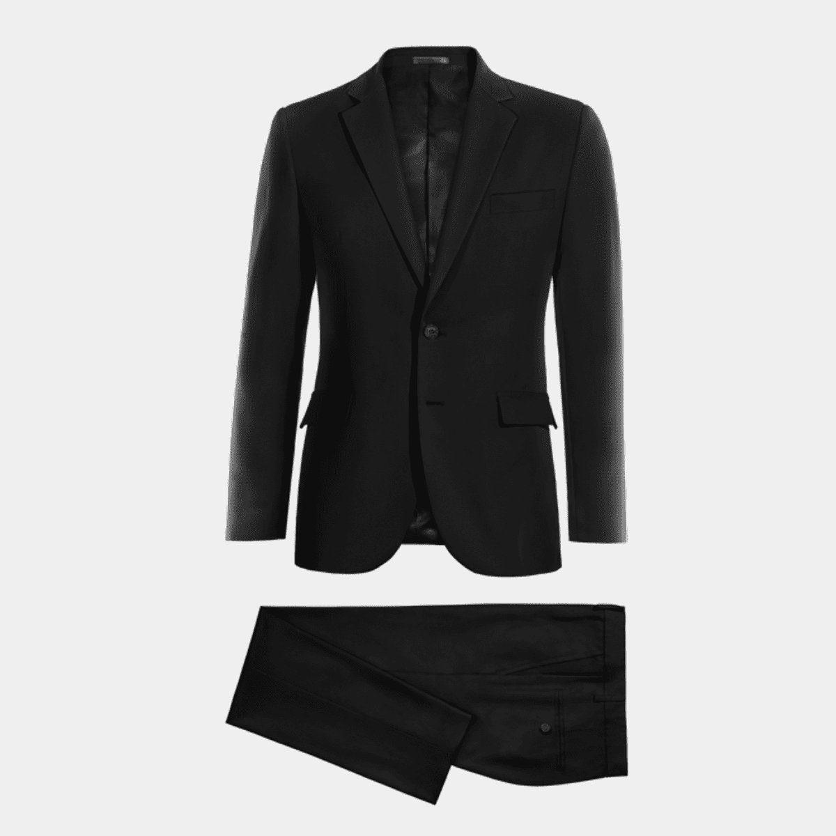 Stretch Wool Black Suit