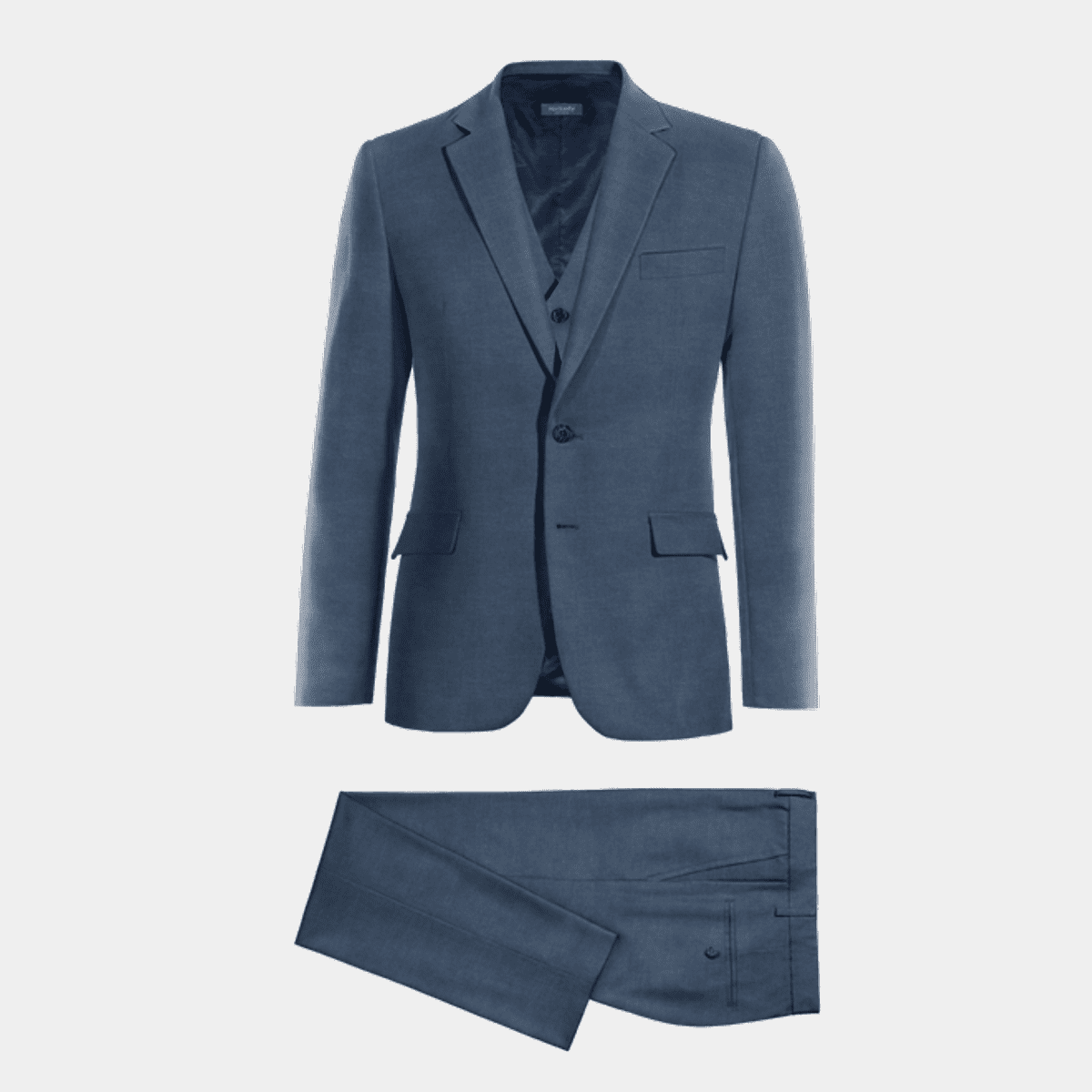 3 Pieces Navy Blue Slim Fit Casual Tuxedo Suits