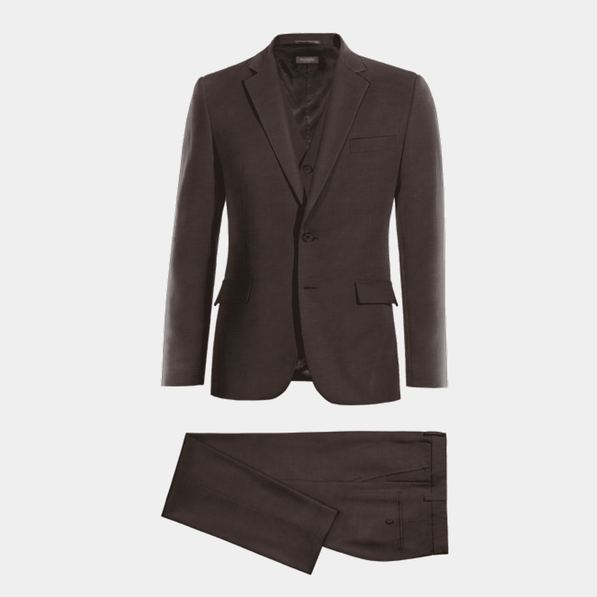 Intense brown lightweight wrinkle-free stretch piece Suit