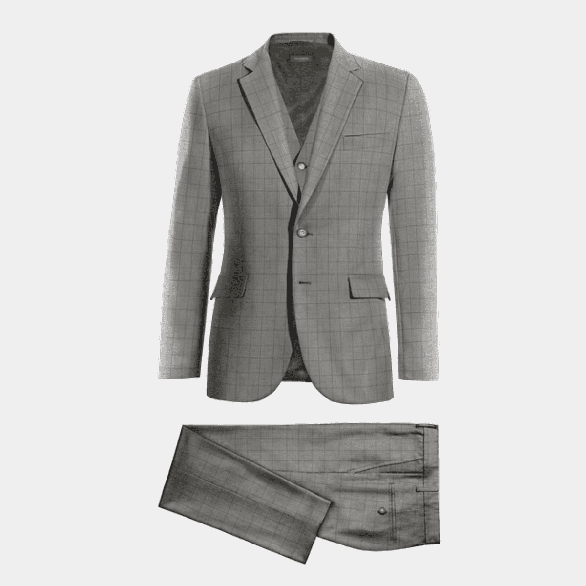 Costume 3 pièces gris prince de galles slim fit