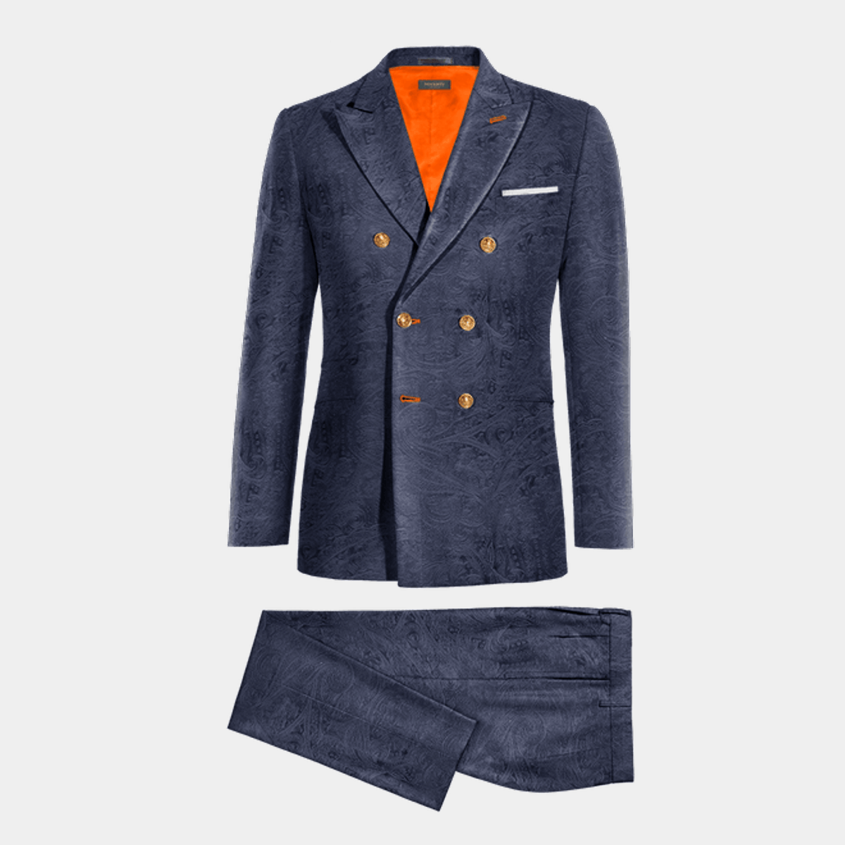 Navy Blue Vested Classic Fit Suit main image 1
