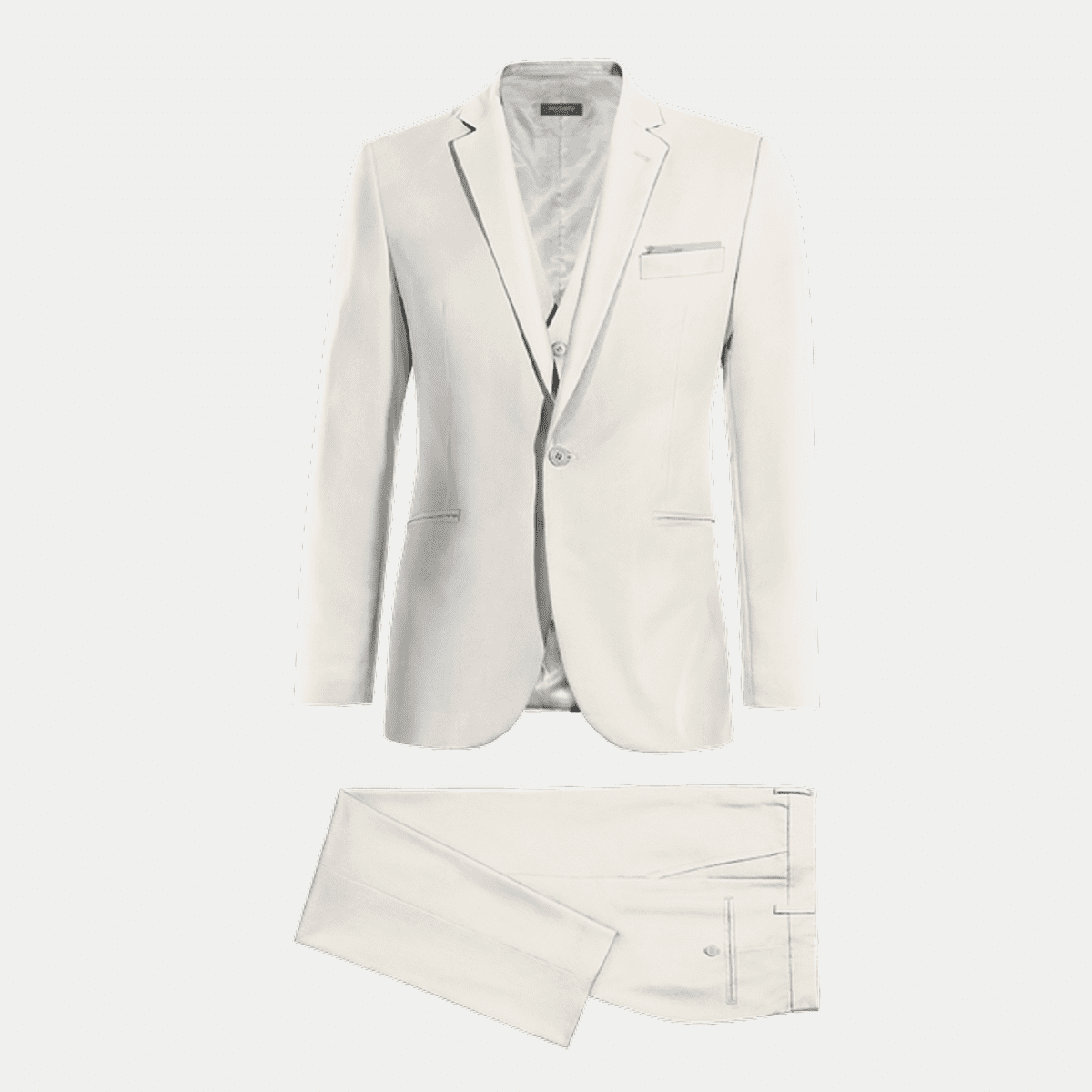 Designer 3 Button Super 110's Light Weight Soft Poly~Rayon Tuxedo Jacket + Pants + Shirt + Bow tie main image 1