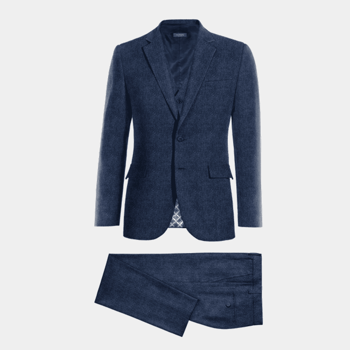 Blue herringbone tweed on sale 3 piece suit