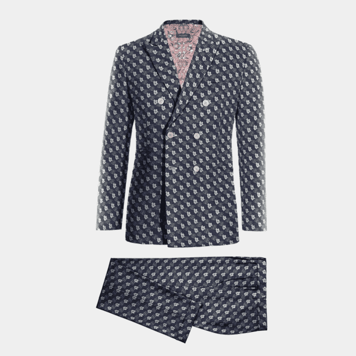 Floral Embroidered 3-Piece Suit Set