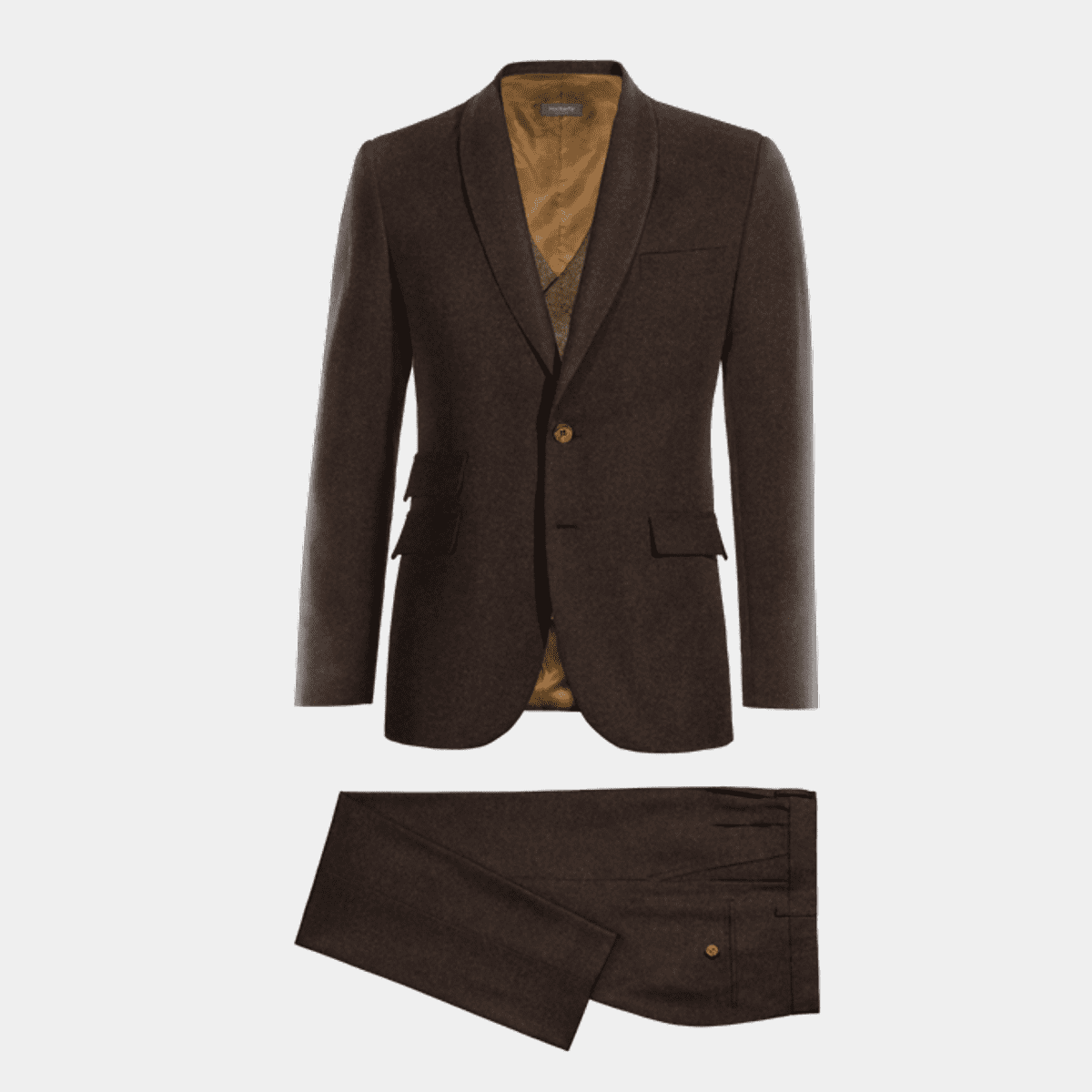Reddish brown donegal tweed Suit with contrasted waistcoat