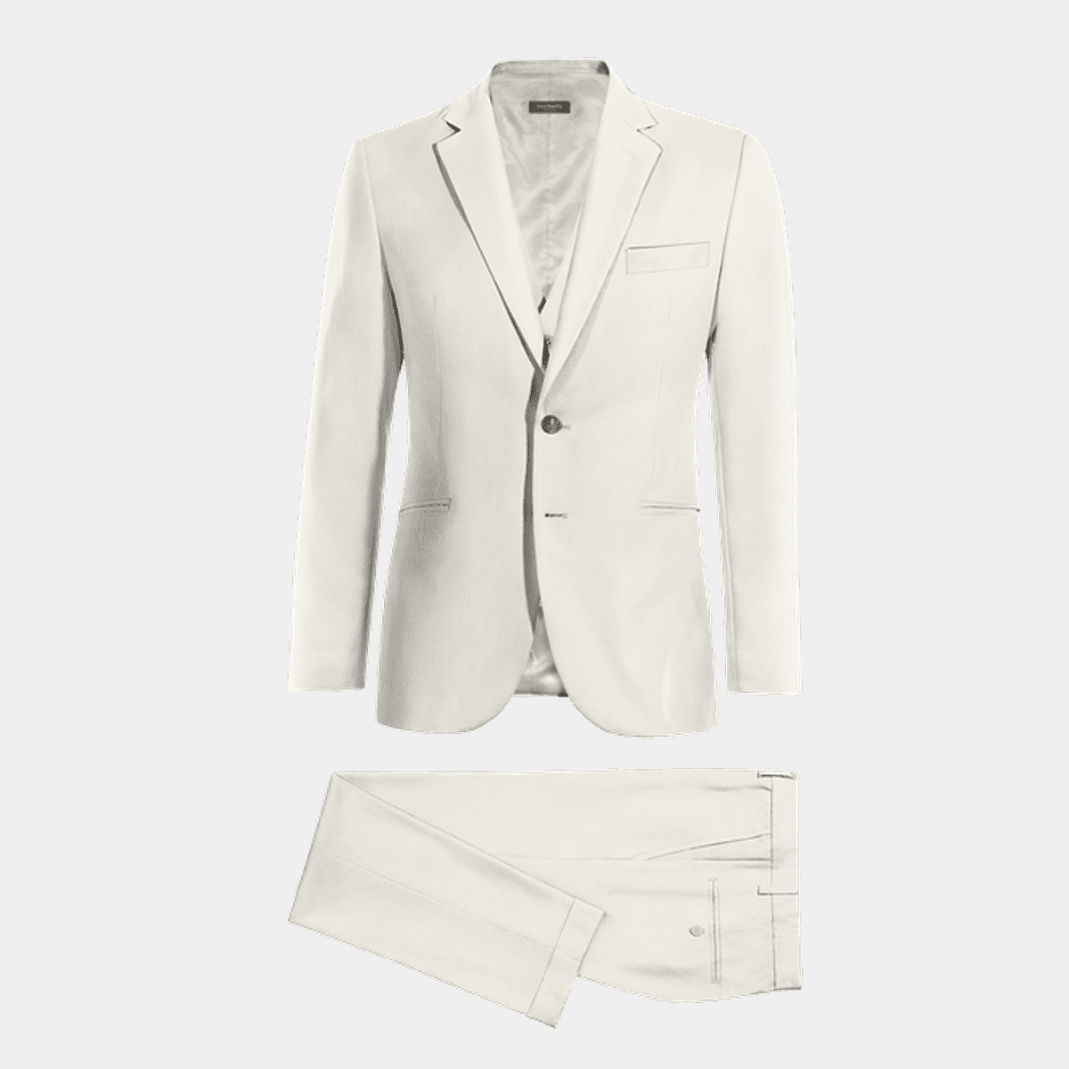 White Wool Blends 3 piece Suit