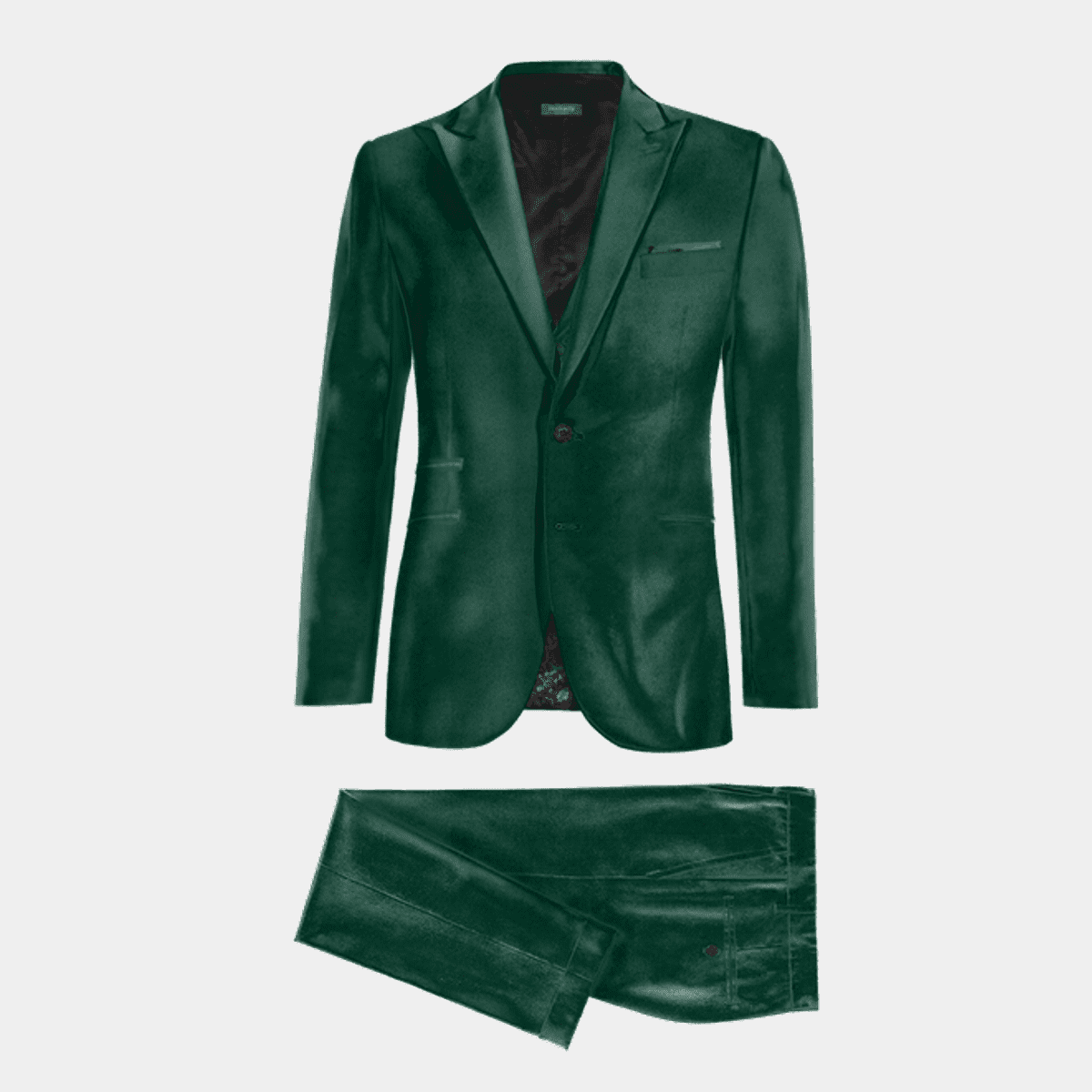 Wavlynn Olive Green Three Piece Peak Lapel Suit For Execs main image 0