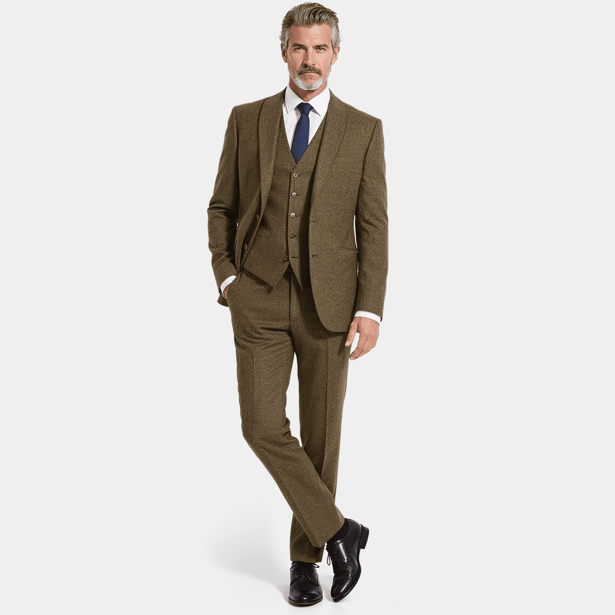 Men's 3-Piece Tweed Suit - Vintage Peaky Blinders Style - Custom Tailored Suit e