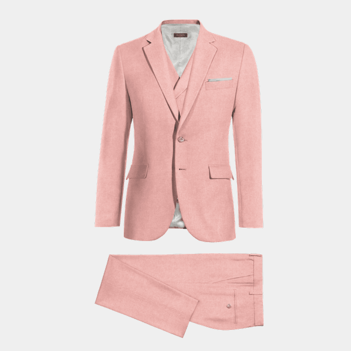 Light Pink double breasted linen Pant Suit - relaxed fit