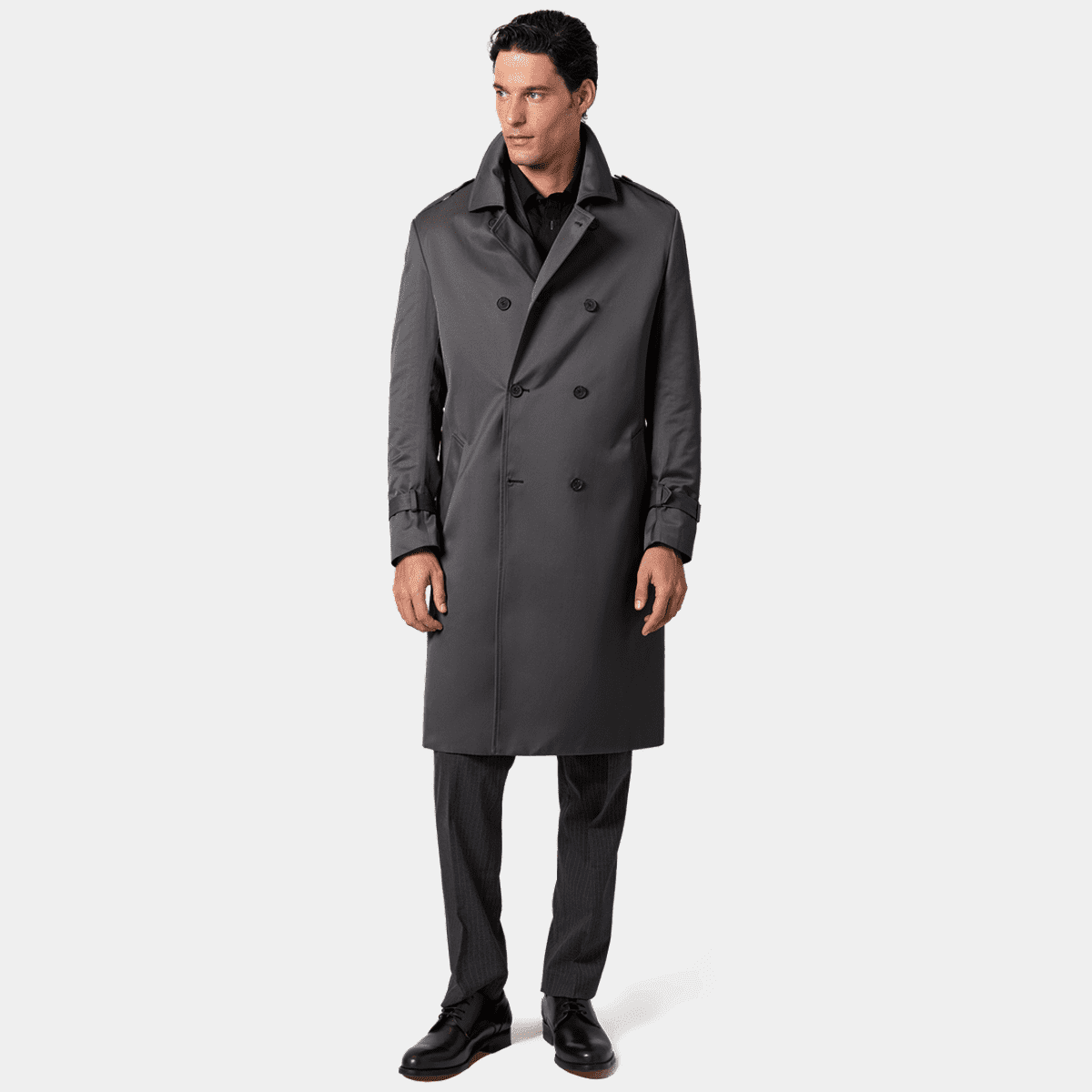 Trench Crois Gris Homme Avec paulettes