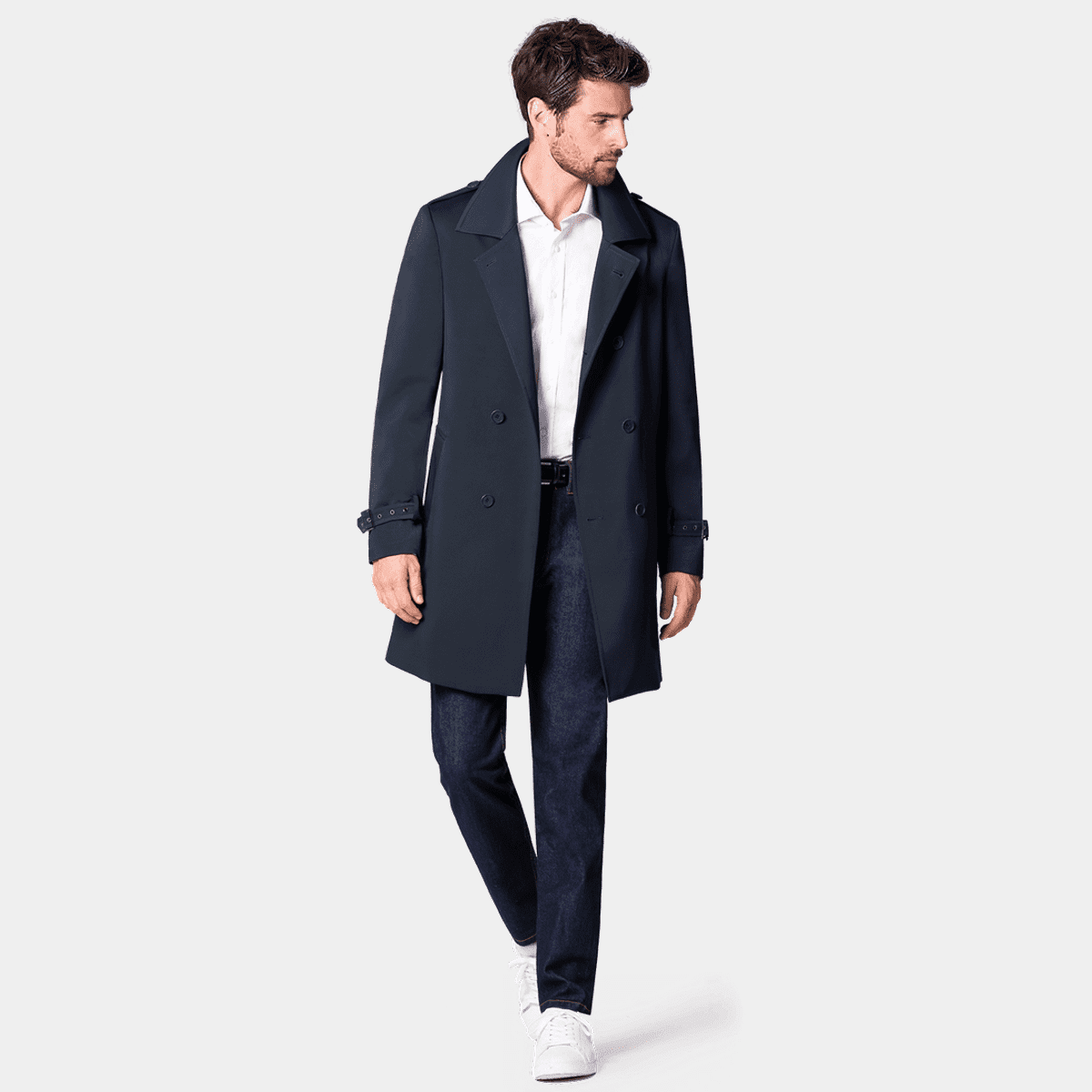 Lora 5 trenchcoat, navy main image 0