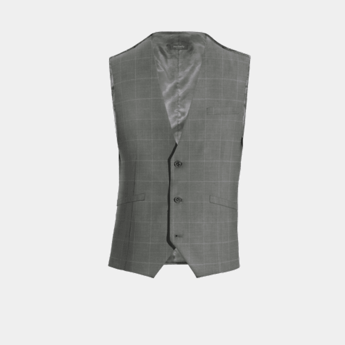 Grey check store waistcoat