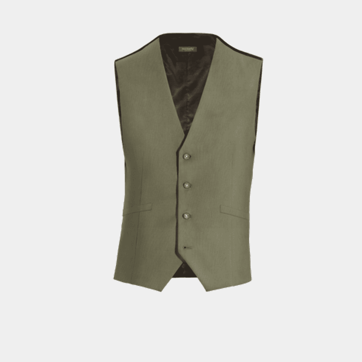 Sage green linen essential Waistcoat