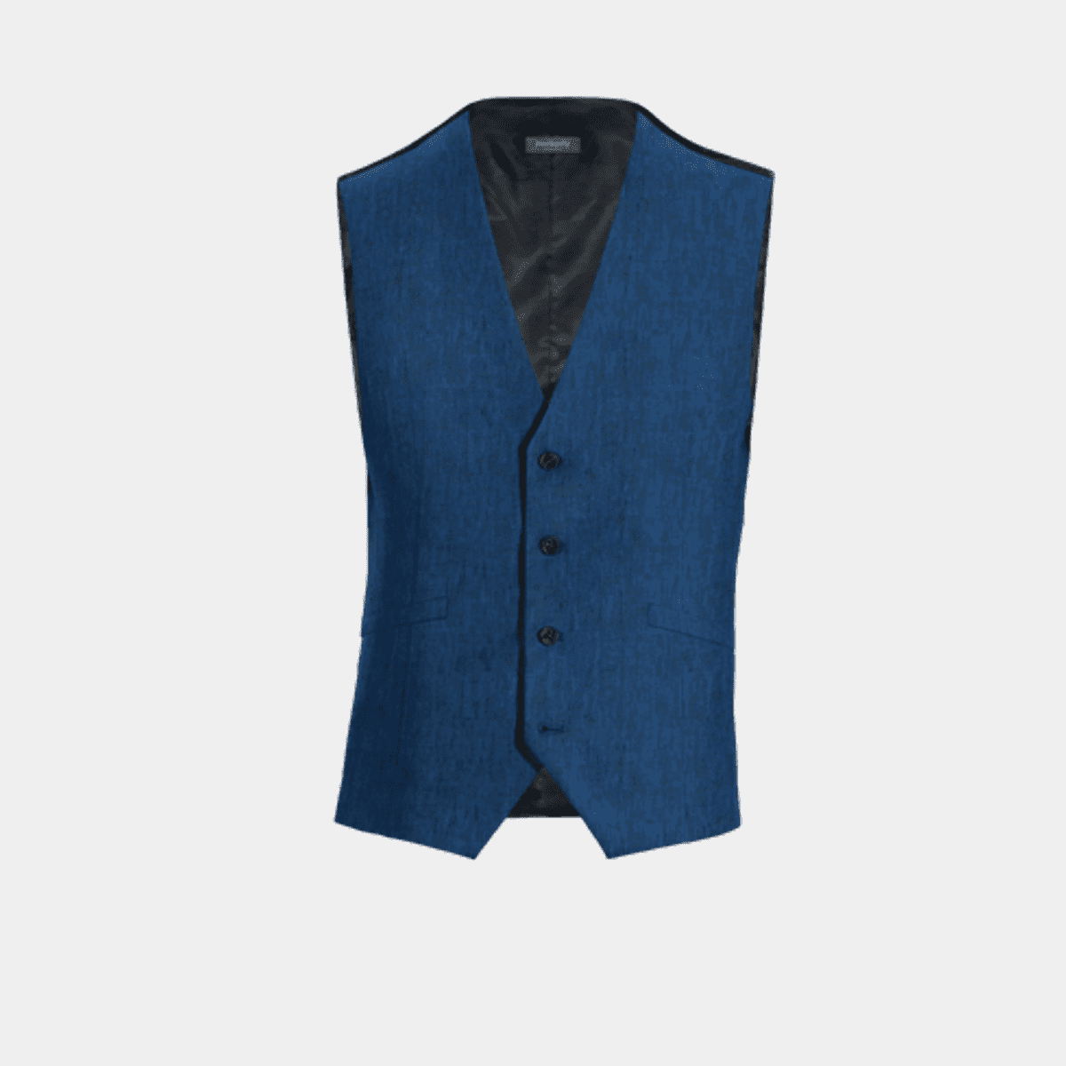 Blue linen 4 buttons Waistcoat