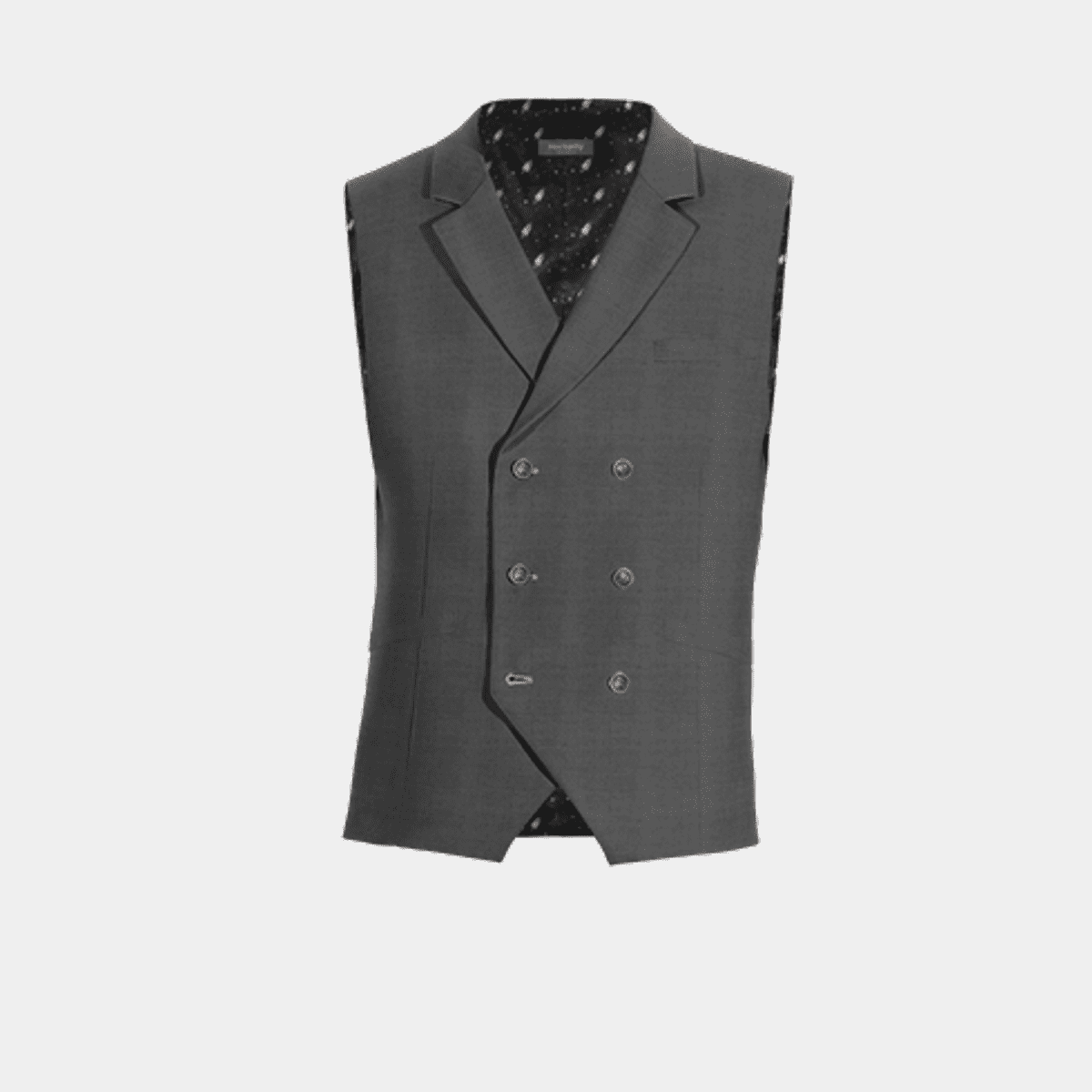 Gilet In Pelle Bovina Grigio Con Aquila Incisa – Fatto A Mano, Look Usato, Regolabile, Con Tasche Lampo