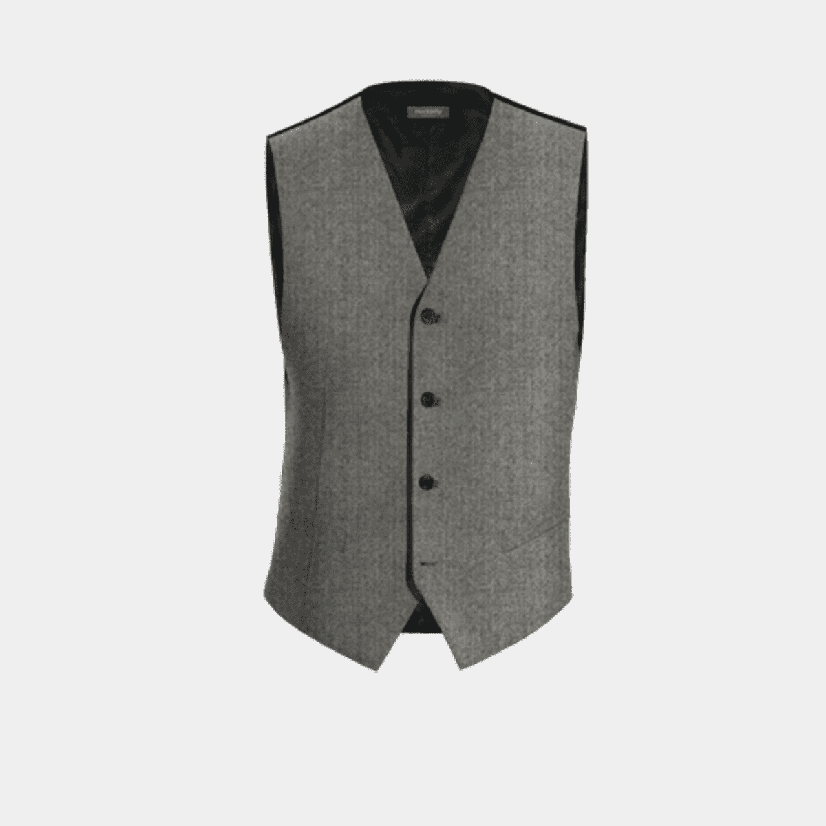 Women's Black & White Herringbone Waistcoat & Vest main image 0