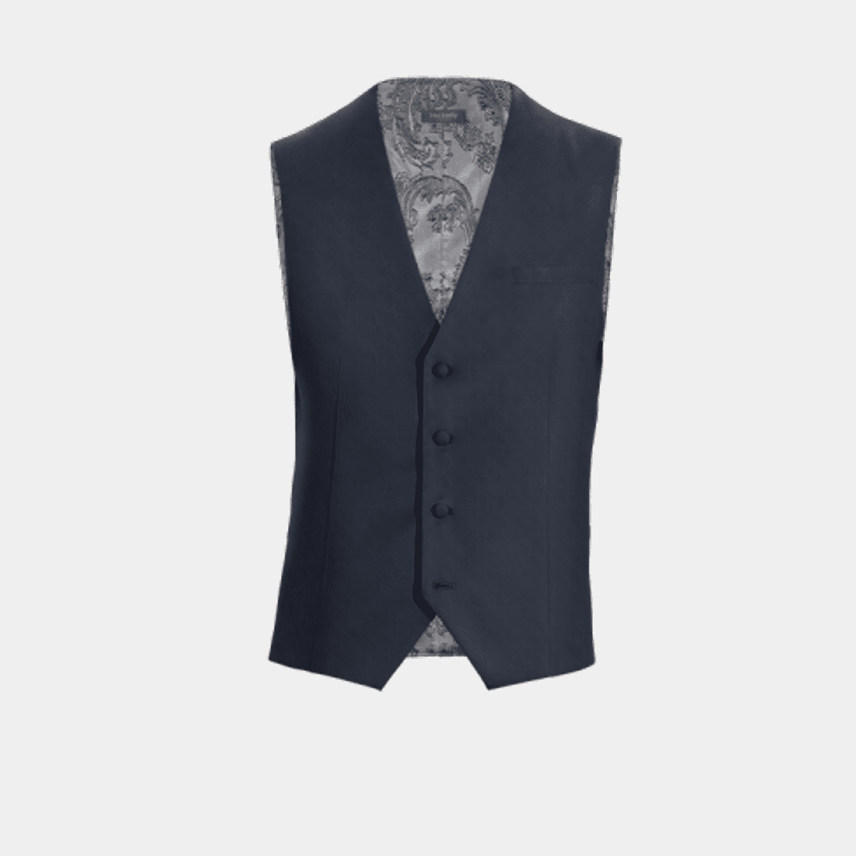 Navy Capello Shells Single Breasted 4 Button Shawl Lapel Waistcoat main image 0