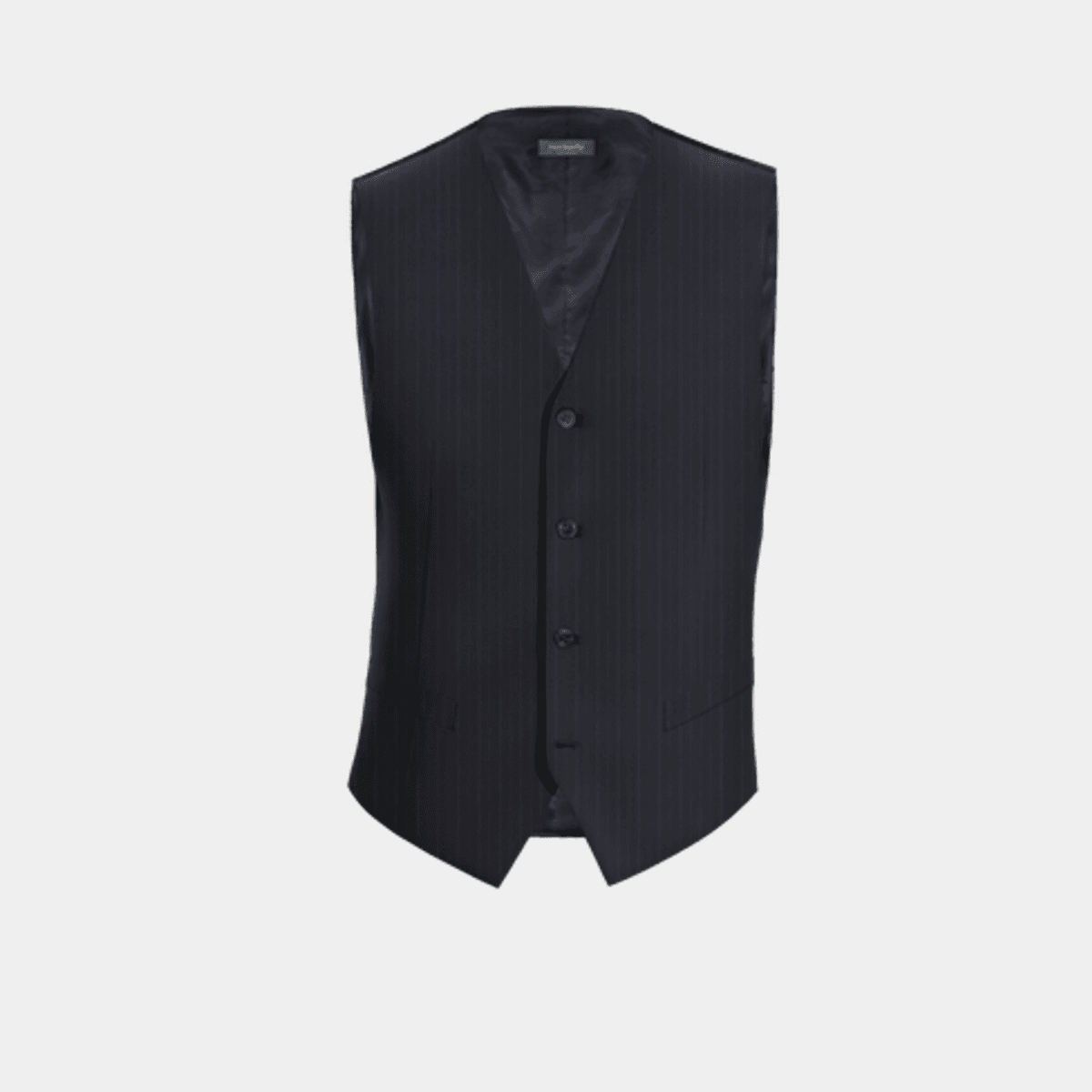 Loro Piana navy blue pinstripe Pure wool Waistcoat | Hockerty