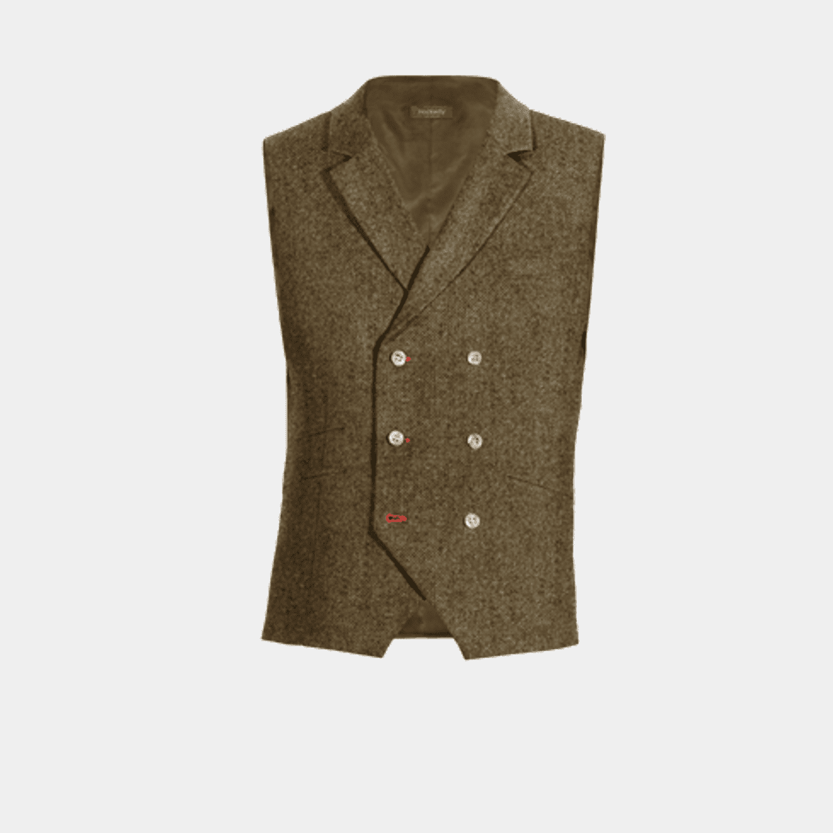 Gilet Homme En Tweed à Carreaux Rétro - Double Boutonnage, Coupe Chevrons, Tailles 36 à 52