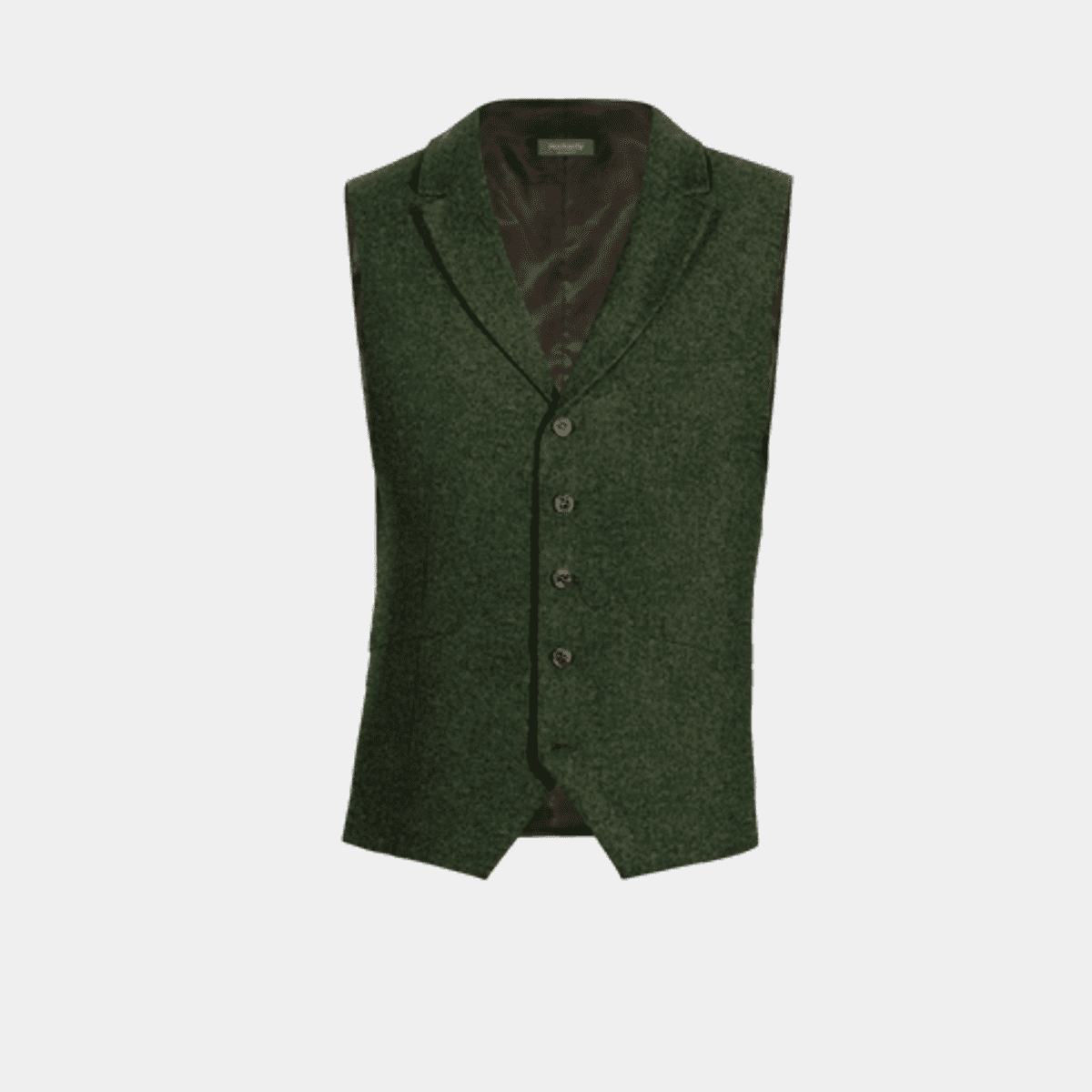 Pearse Green Herringbone Tweed Wool Waistcoat & Vest