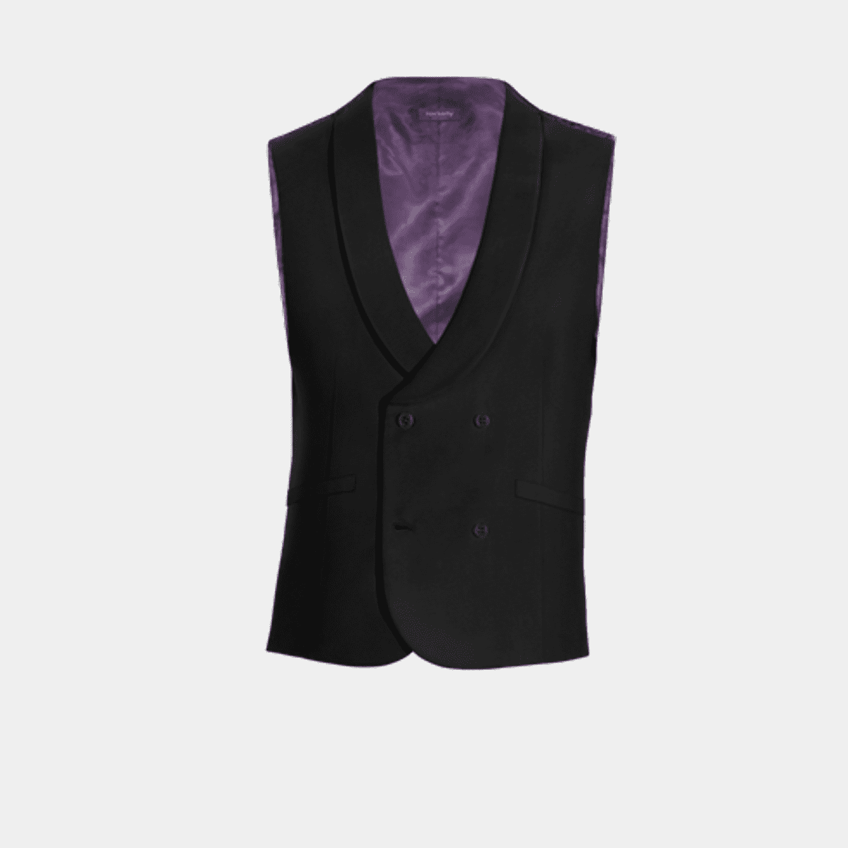 Black waistcoat double breasted hotsell