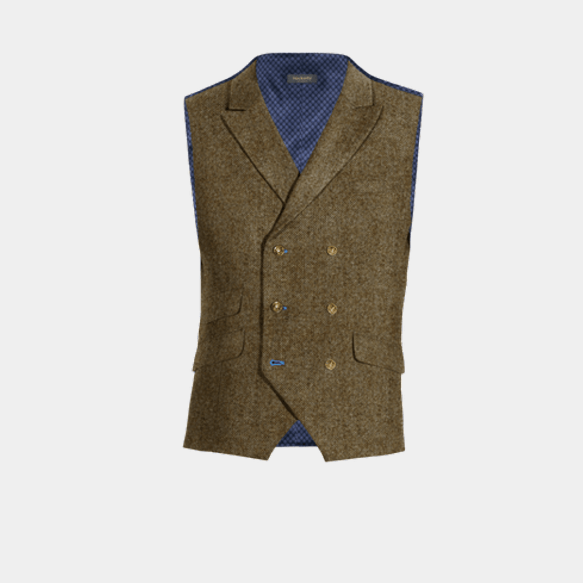 Gilet Vintage En Tweed Marron – Taille 38 – Réf S09